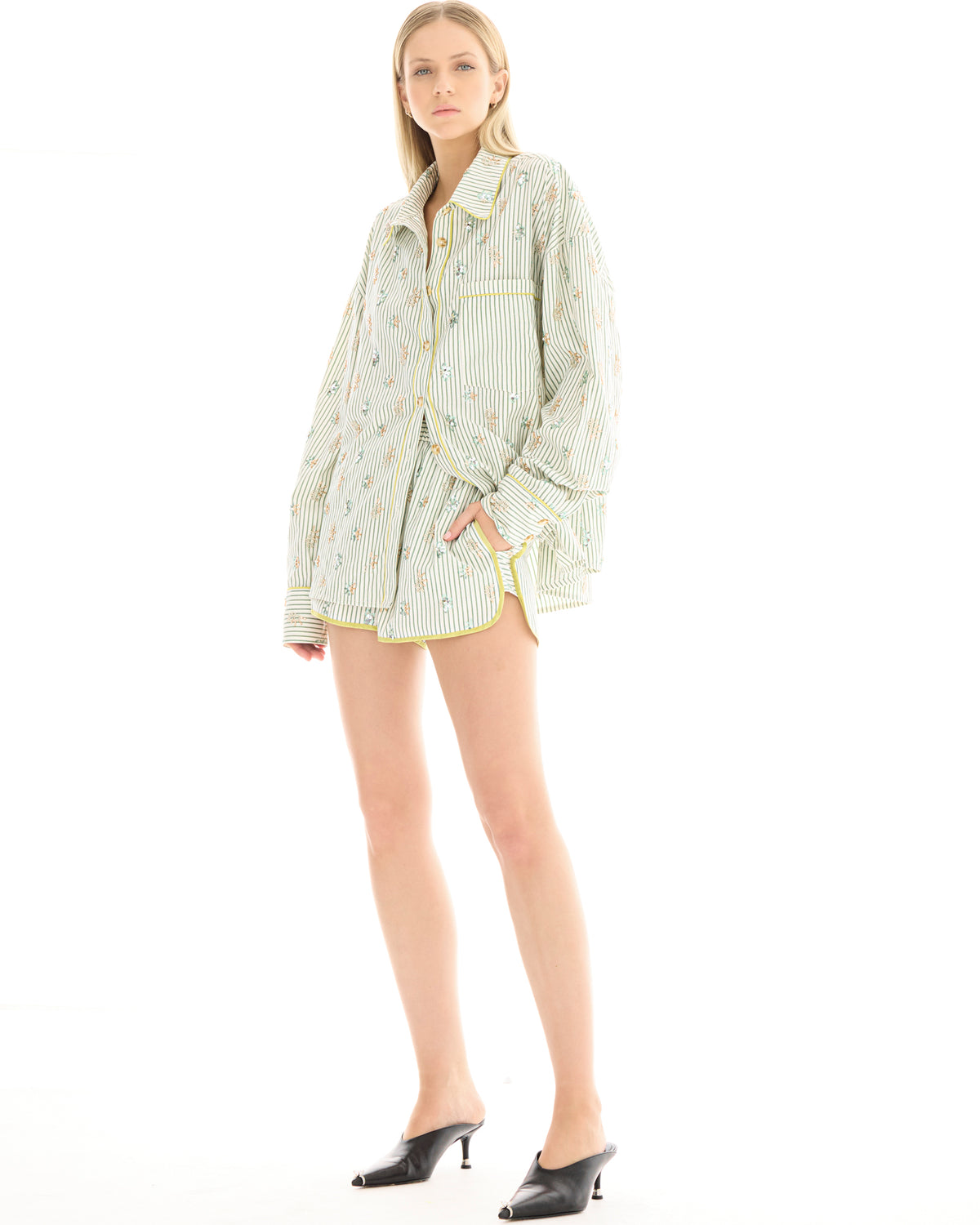 Embellished Stripe Runner Short THE TALES