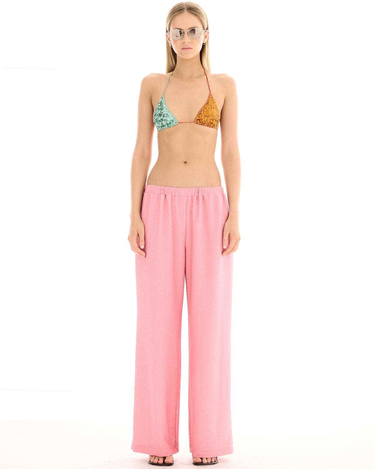 Fame Pink Lurex Pants