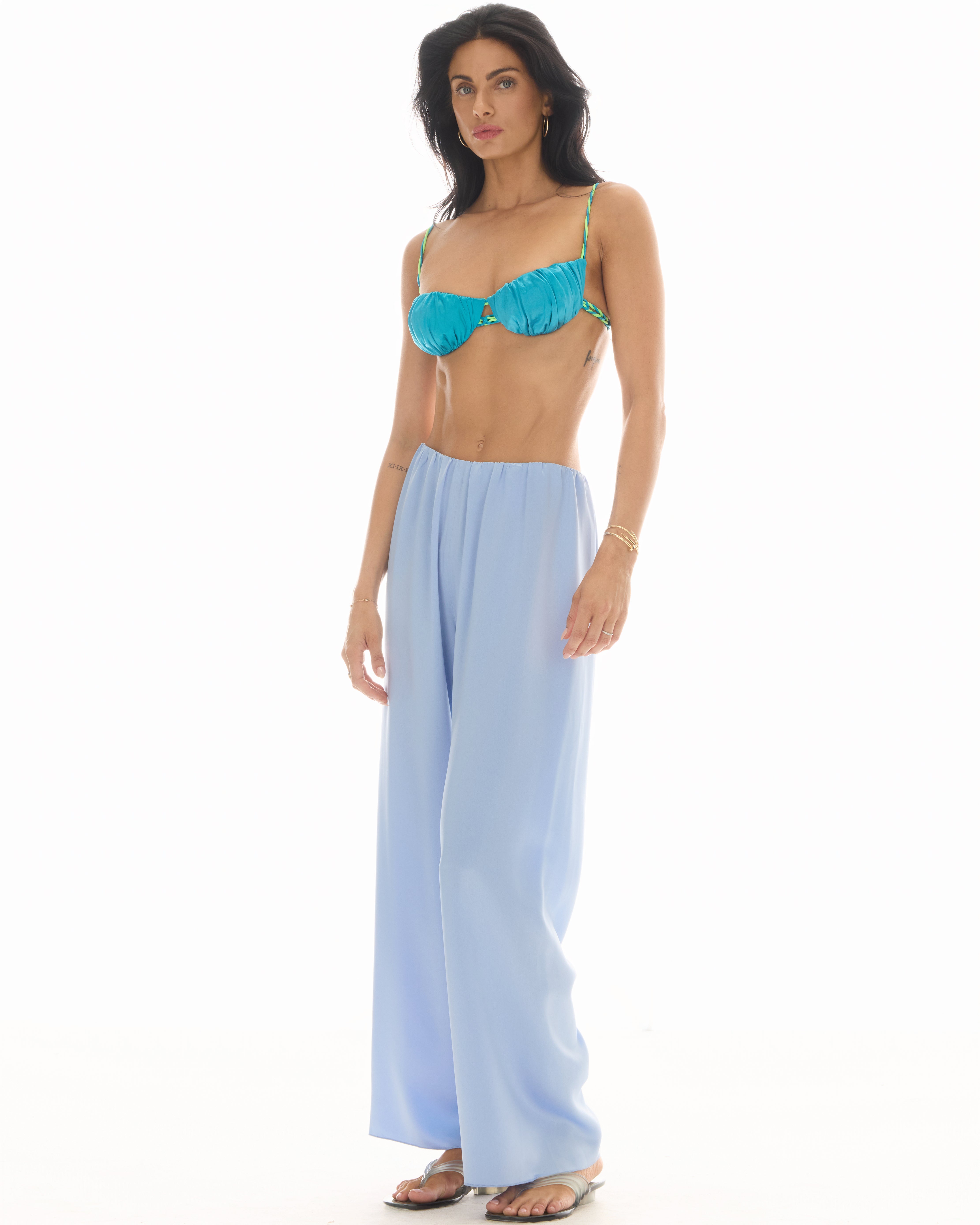 Waterfall Waist Satin Pants by THE TALES - product photo