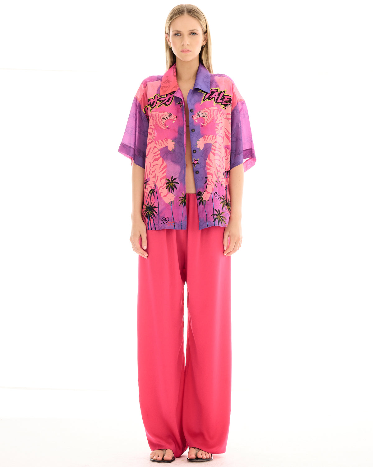 Waterfall Waist Satin Pants