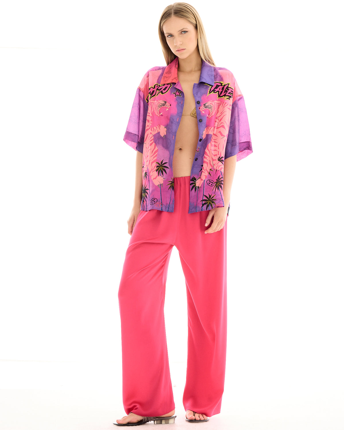 Waterfall Waist Satin Pants