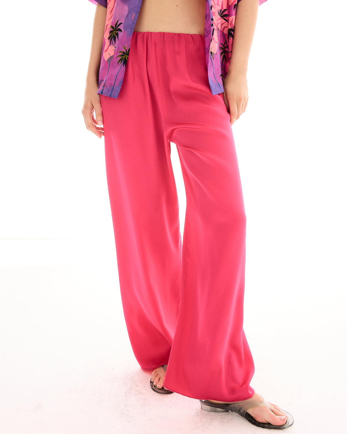 Waterfall Waist Satin Pants