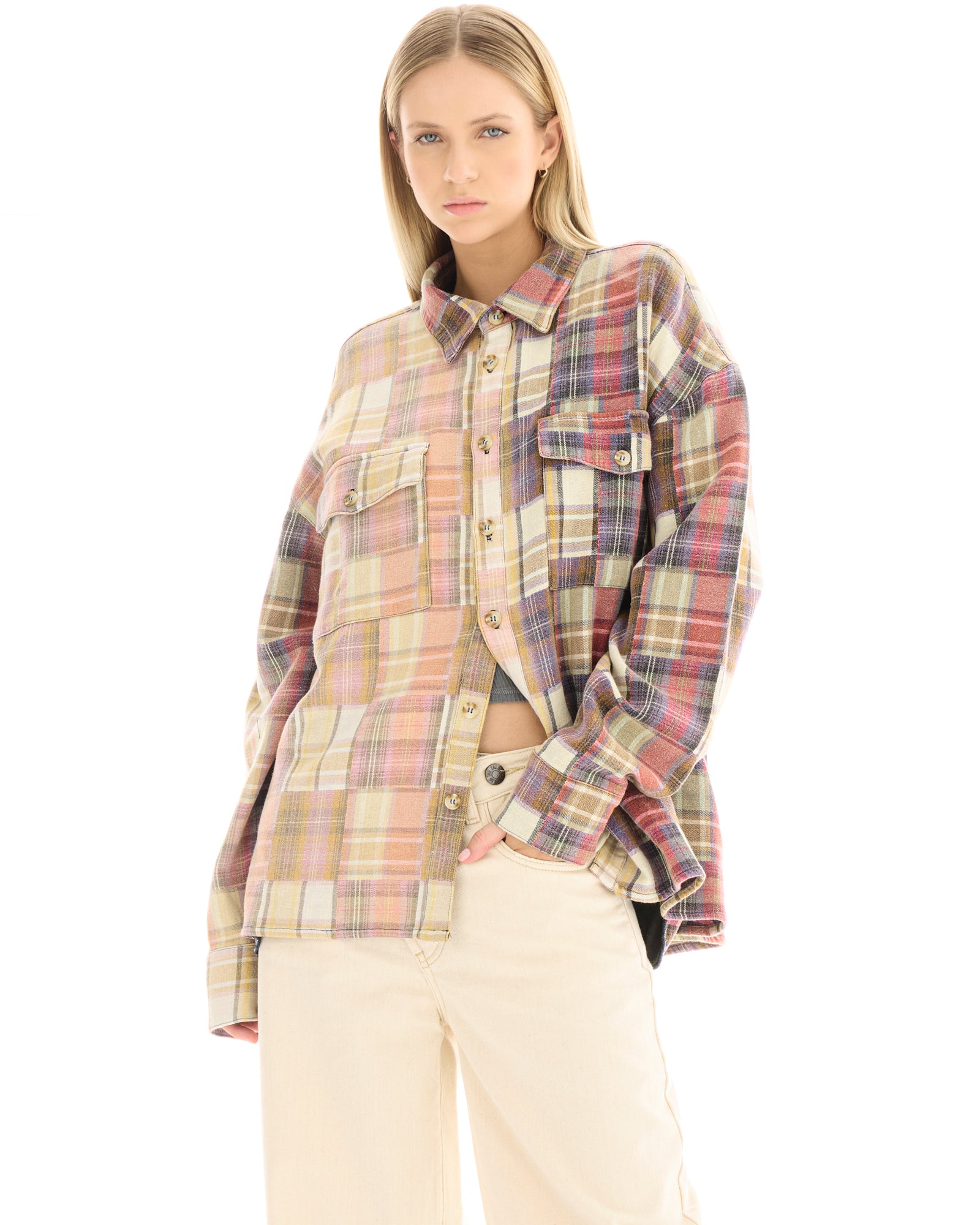 Patchwork Blanket Over Shirt THE TALES