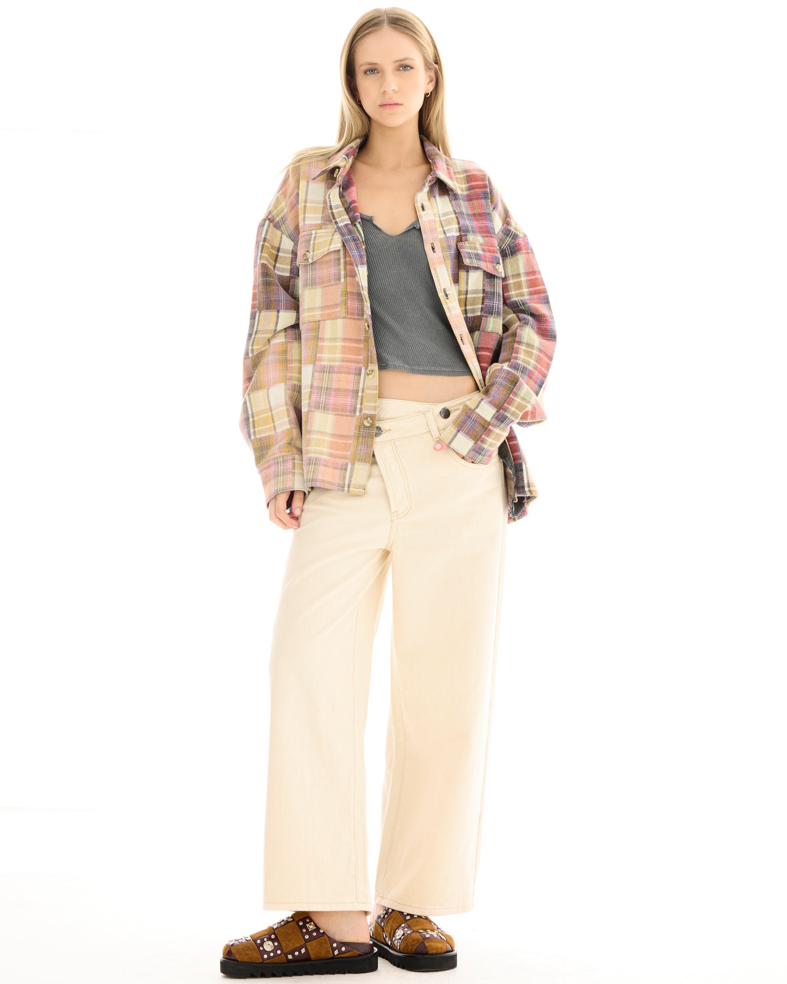Patchwork Blanket Over Shirt THE TALES