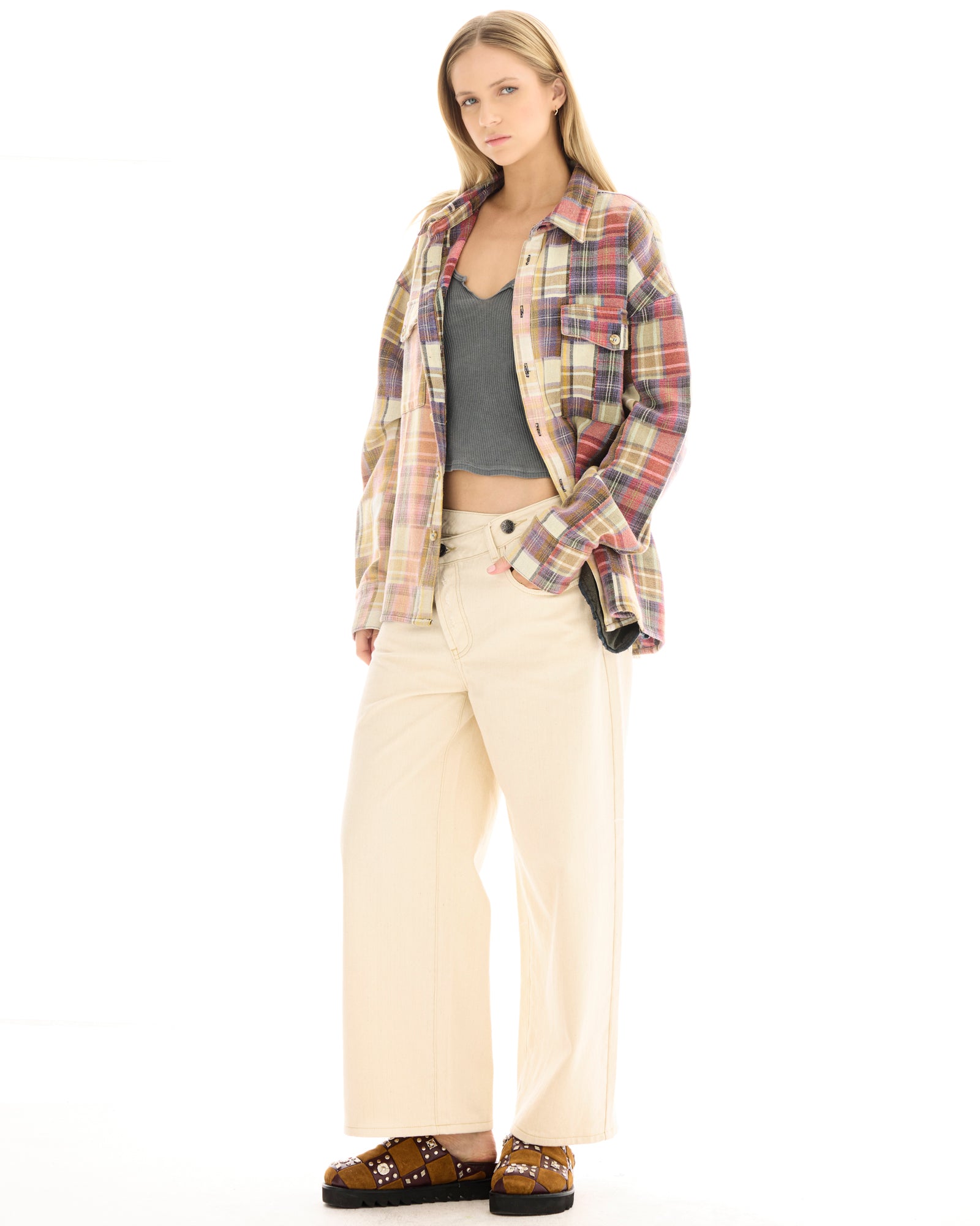 Patchwork Blanket Over Shirt THE TALES