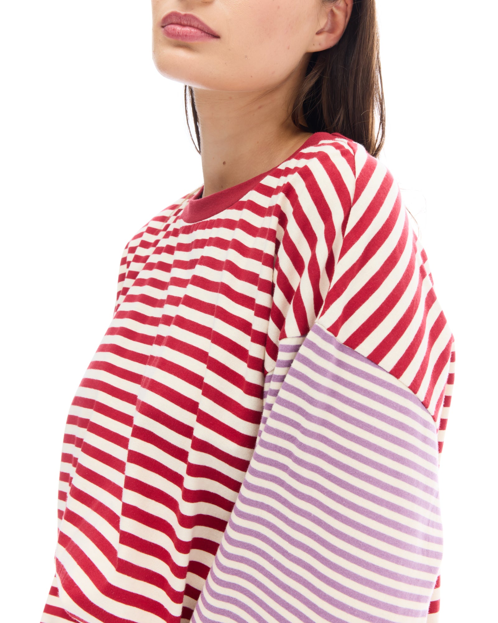 Lexy Soft Stripe Patchwork Tee
