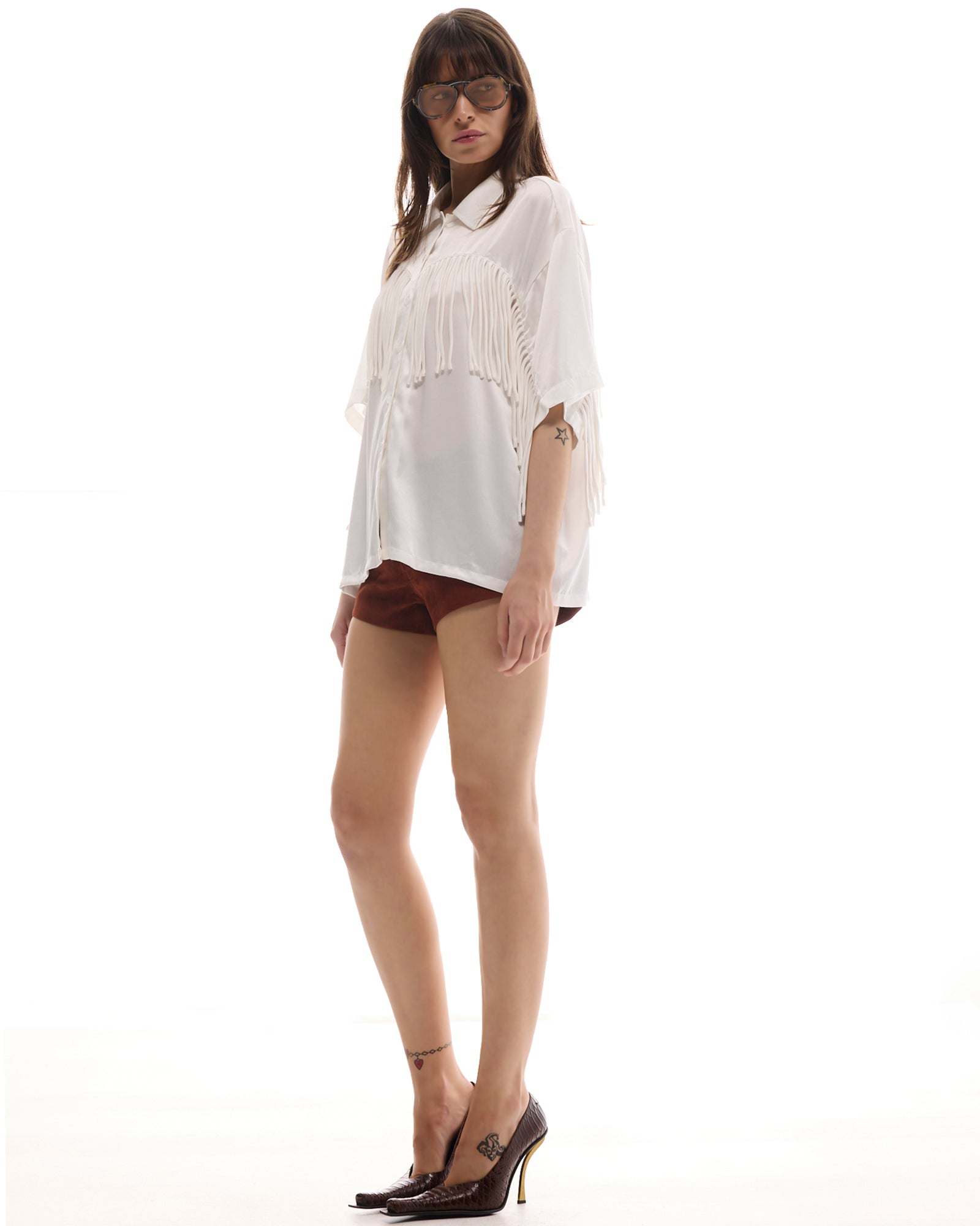 Ibiza Nights Satin Fringed Shirt THE TALES