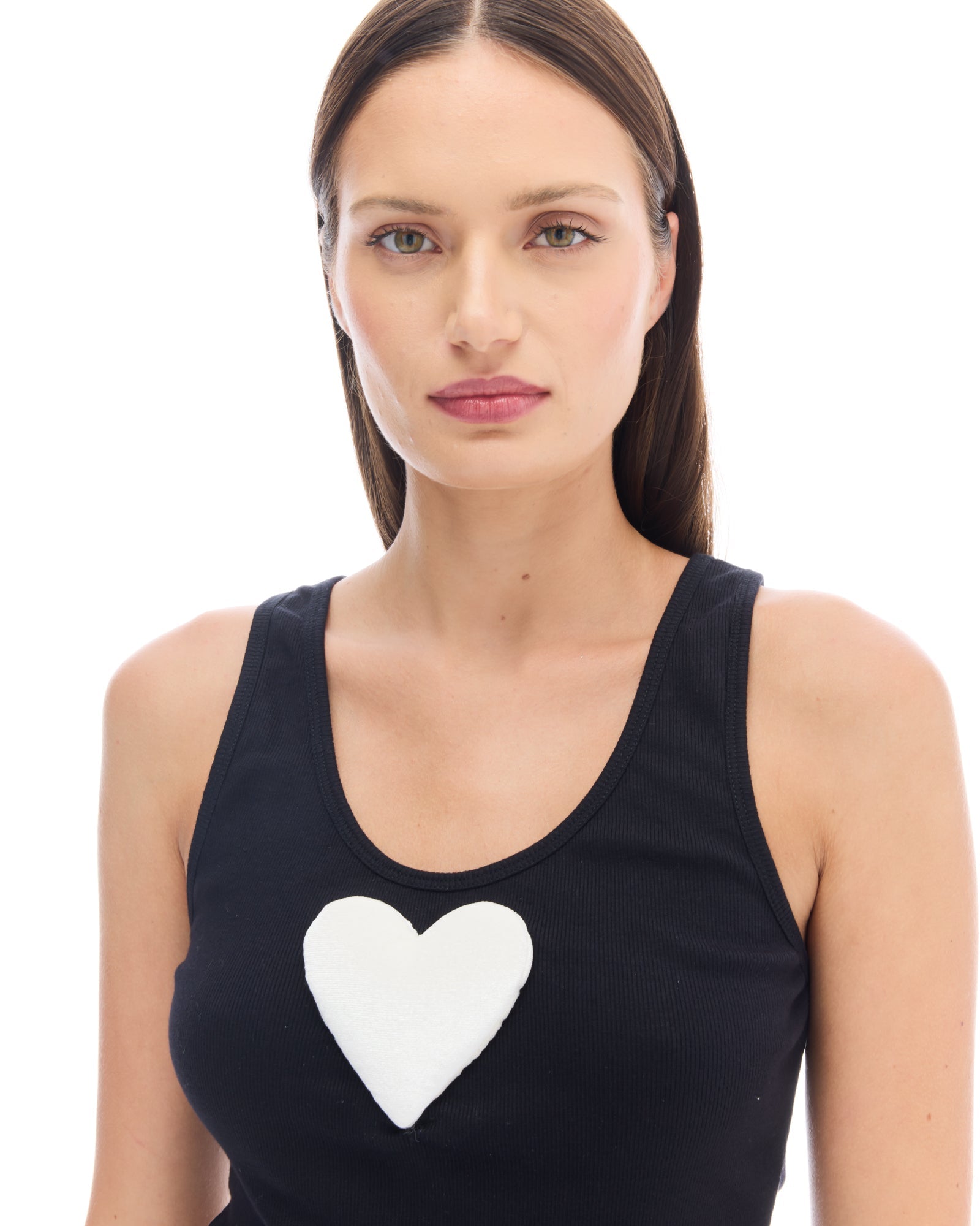 We Love 3D Velvet Heart Singlet by THE TALES - product photo