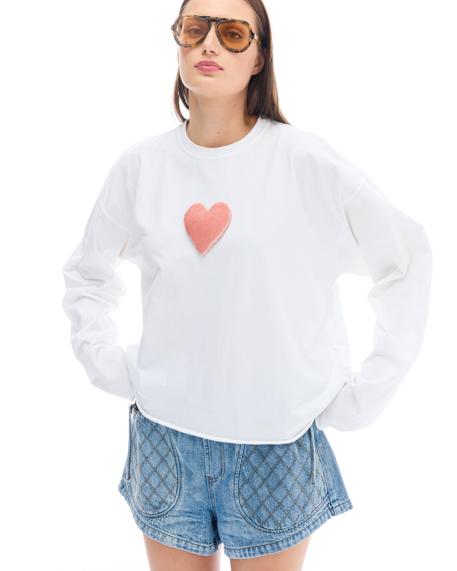 We Love Velvet Heart Long Sleeve Tee by THE TALES - back view