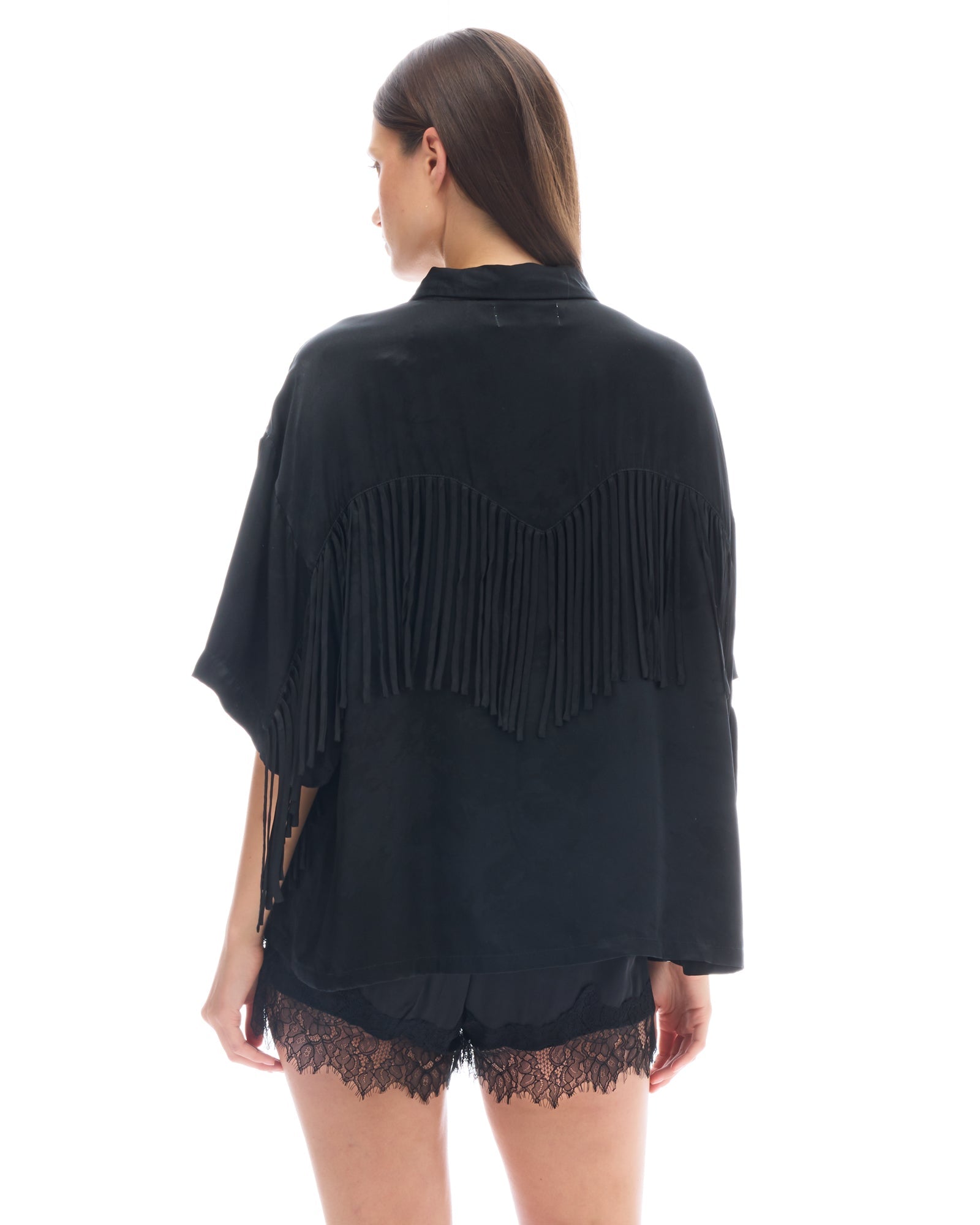 Ibiza Nights Satin Fringed Shirt THE TALES