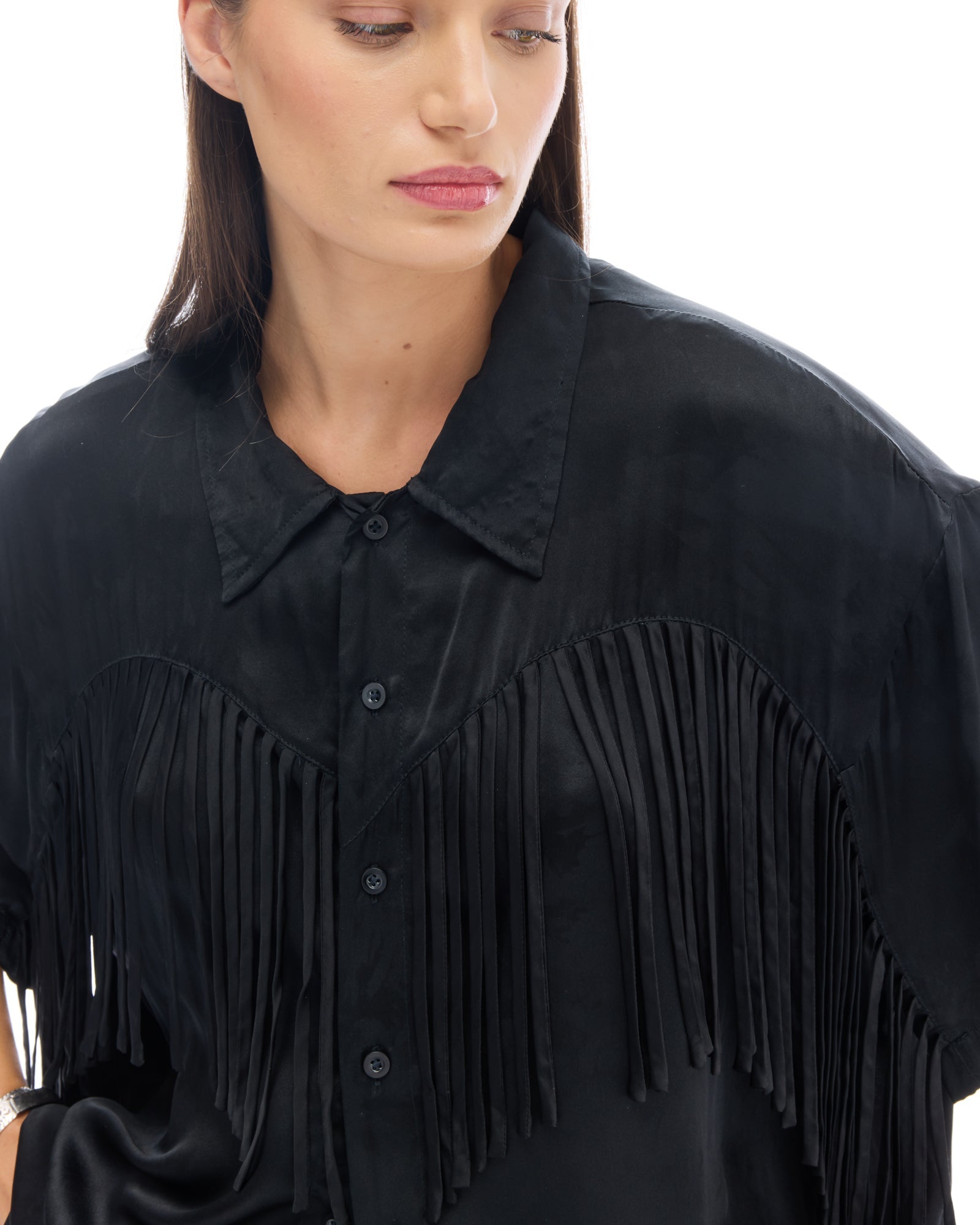 Ibiza Nights Satin Fringed Shirt THE TALES