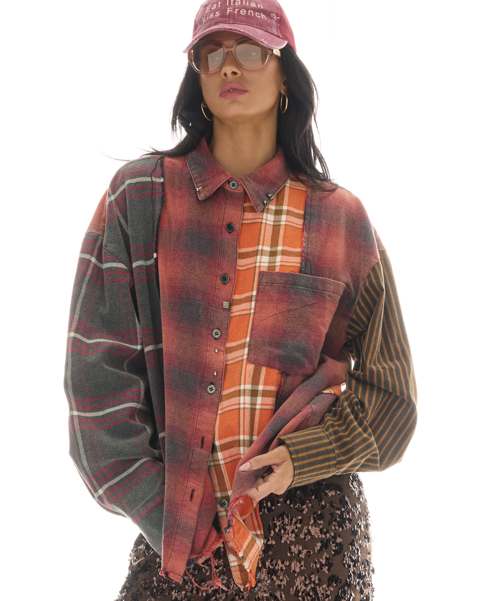 Reworked Pierced Flannel Shirt THE TALES