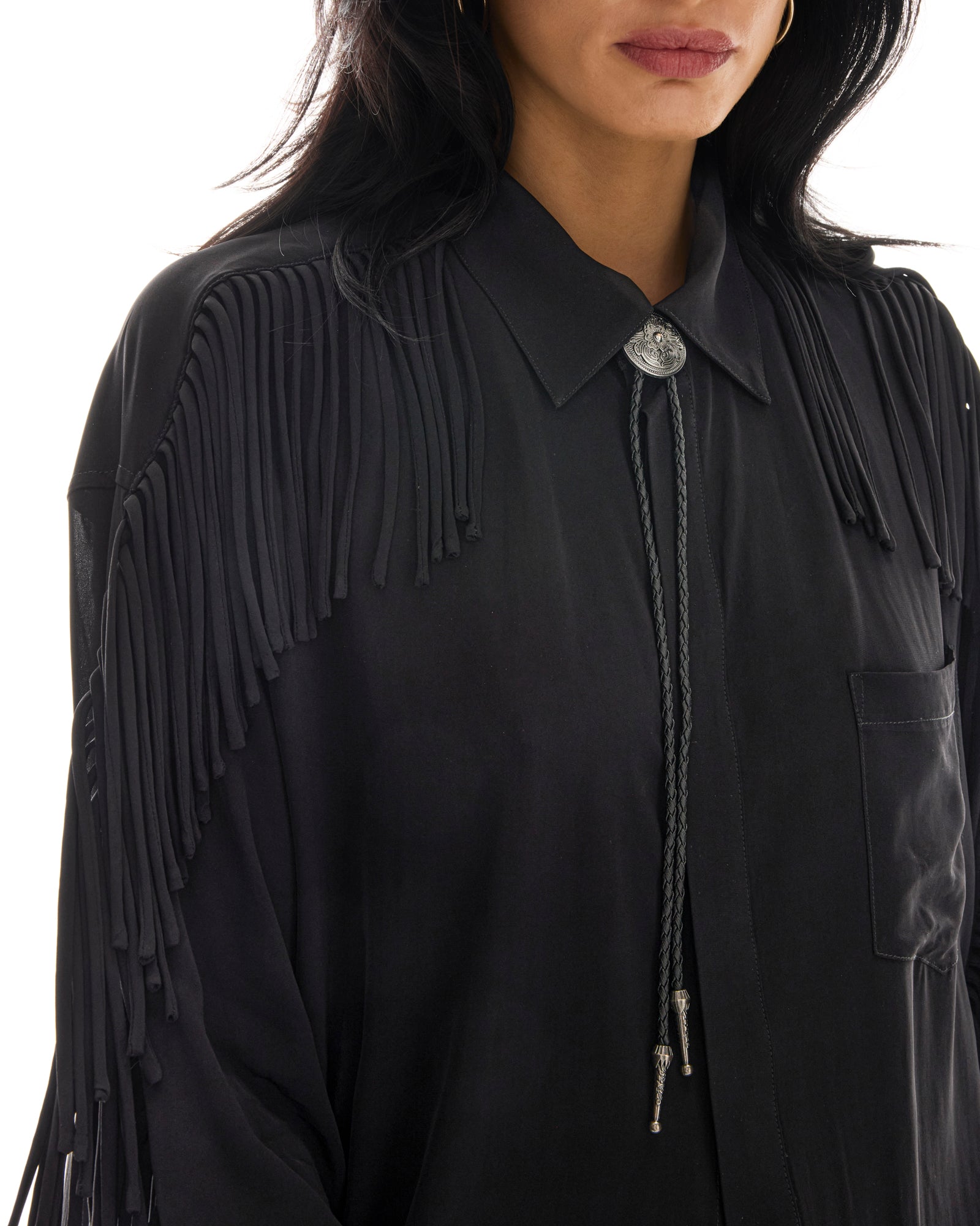 Western Nights Black Fringed Shirt THE TALES