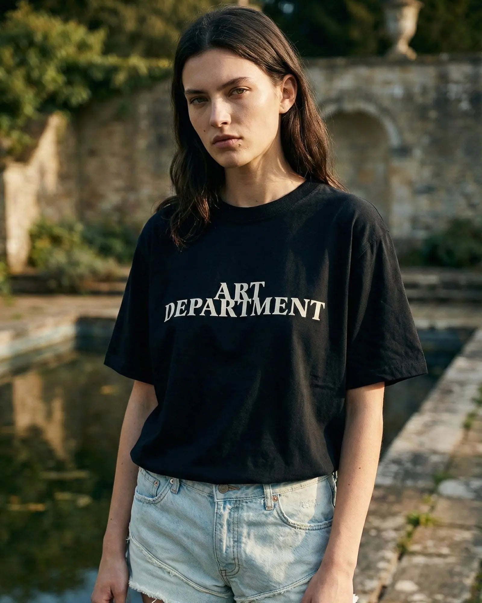 Art Department graphic tee in black by The Tales, styled for Australian women