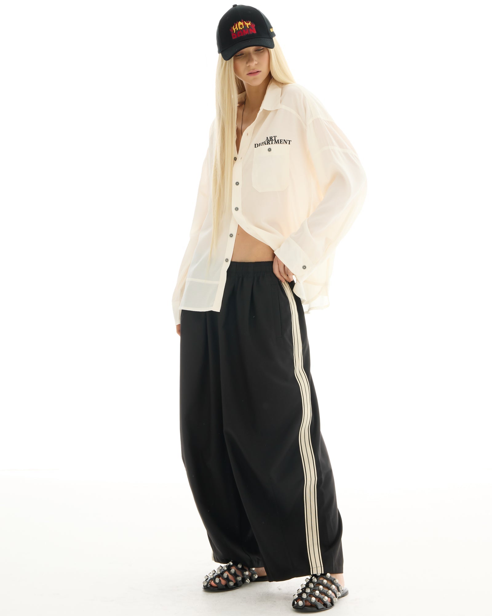 The Suited Harajuku Black Track Pant styled by The Tales