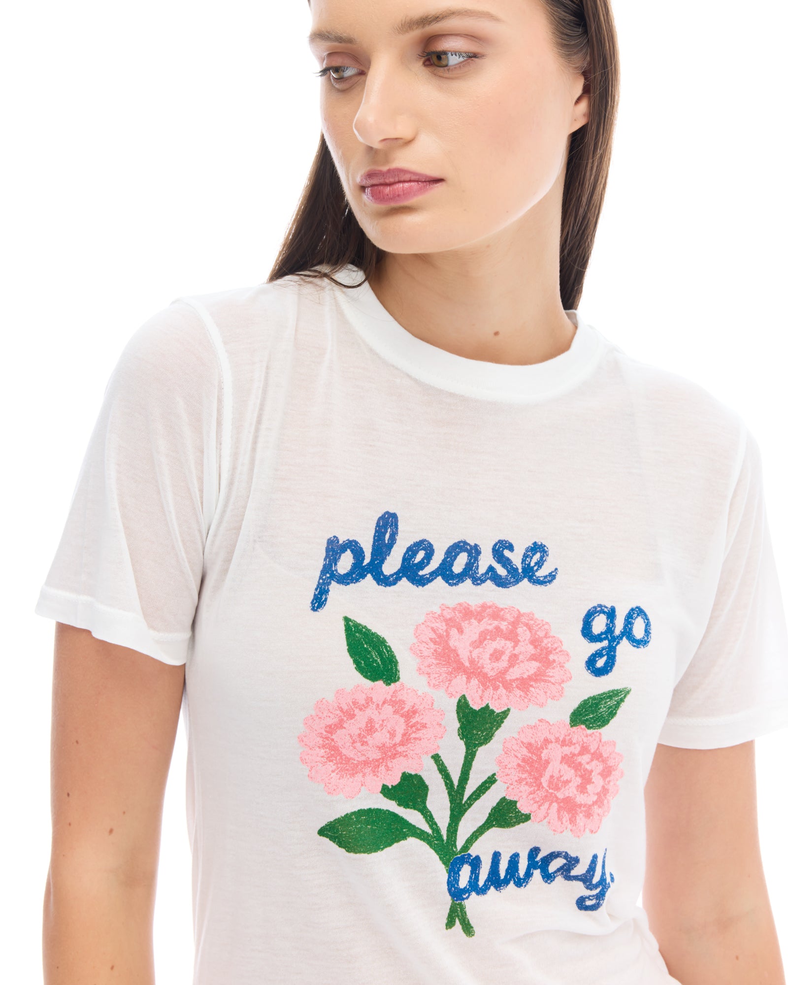 Please Go Away Fitted Tencel Tee