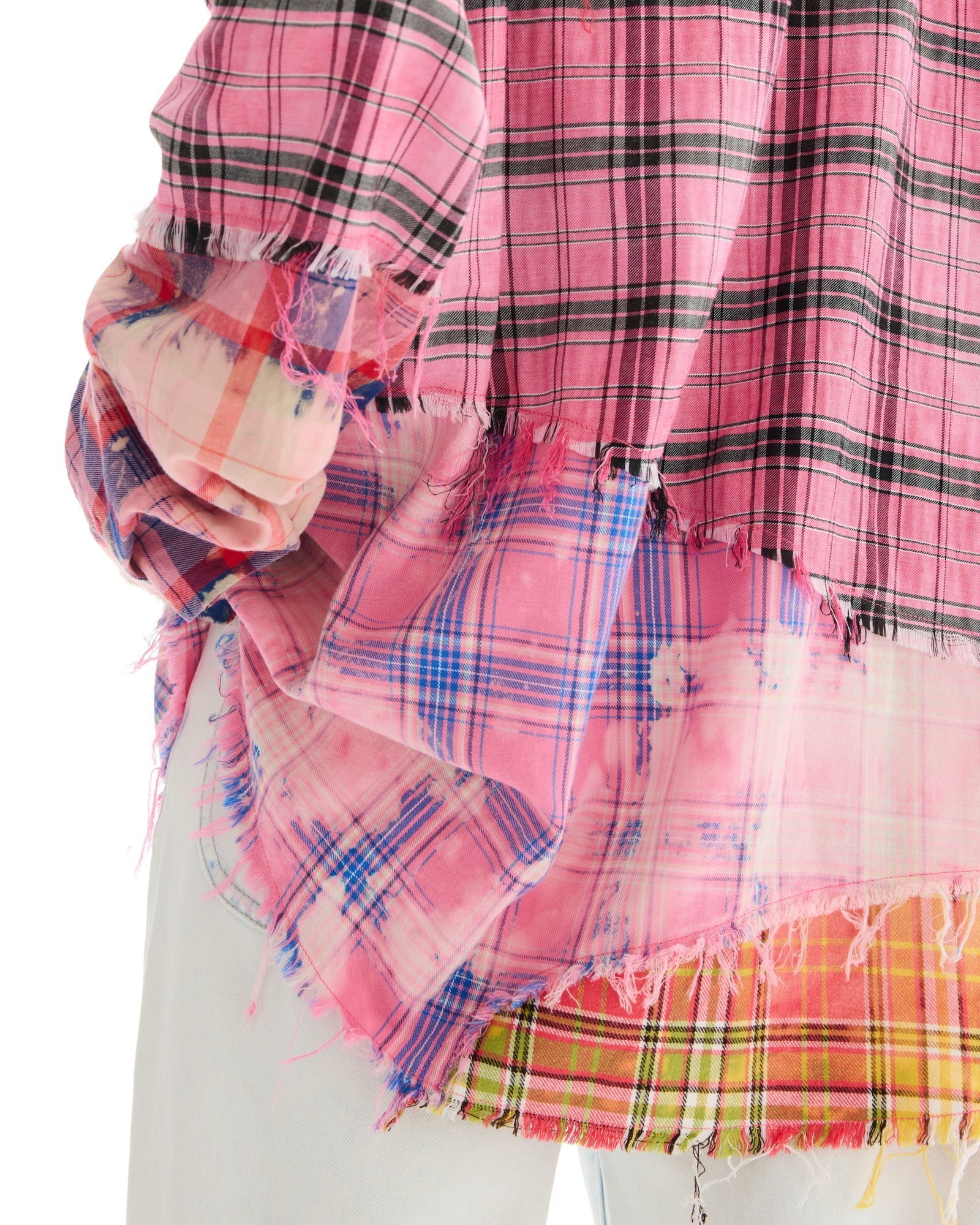 Reworked And Destroyed Mixed Check Shirt by THE TALES - product photo