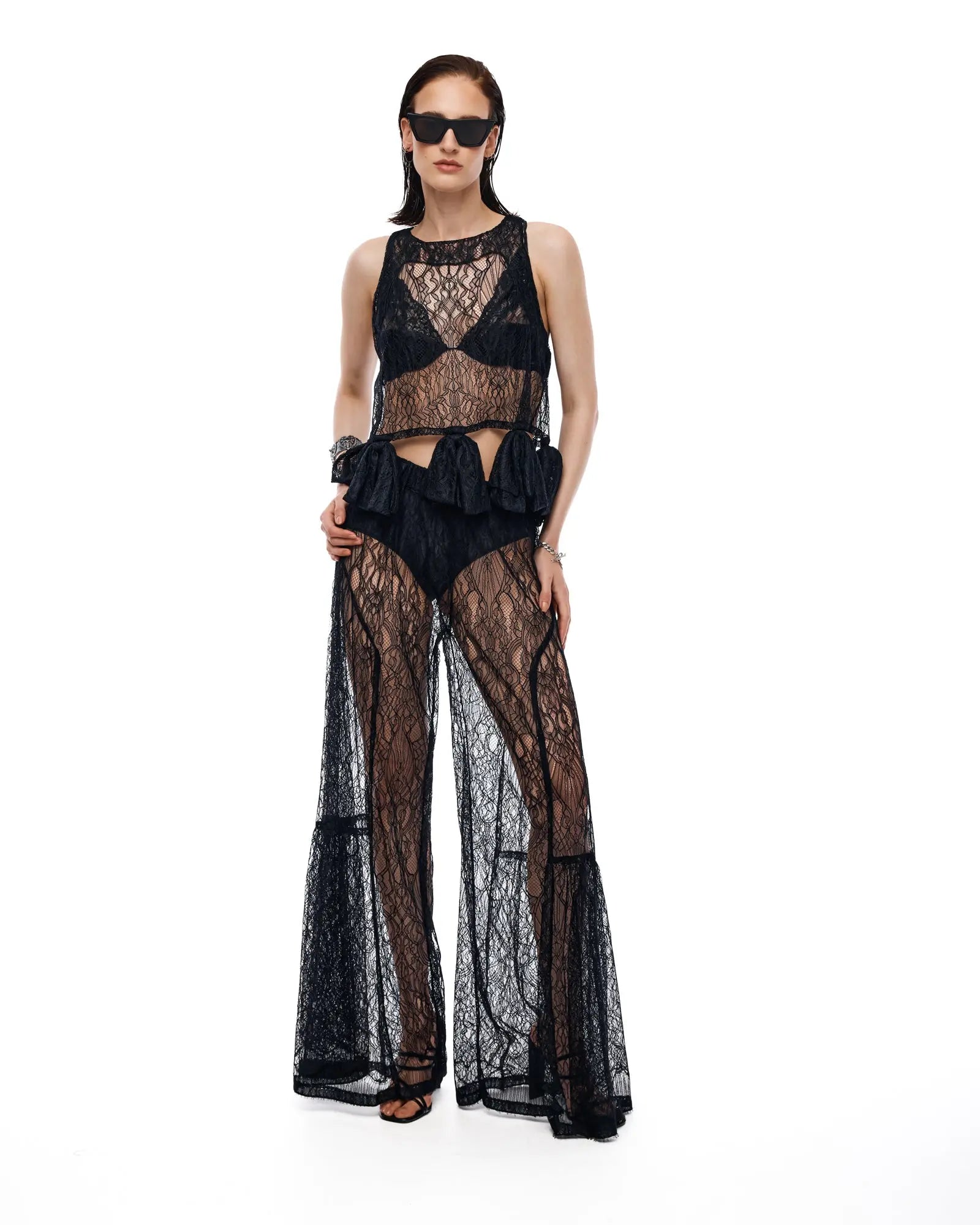 Chantilly Lace Peasant Pants by THE TALES - side view