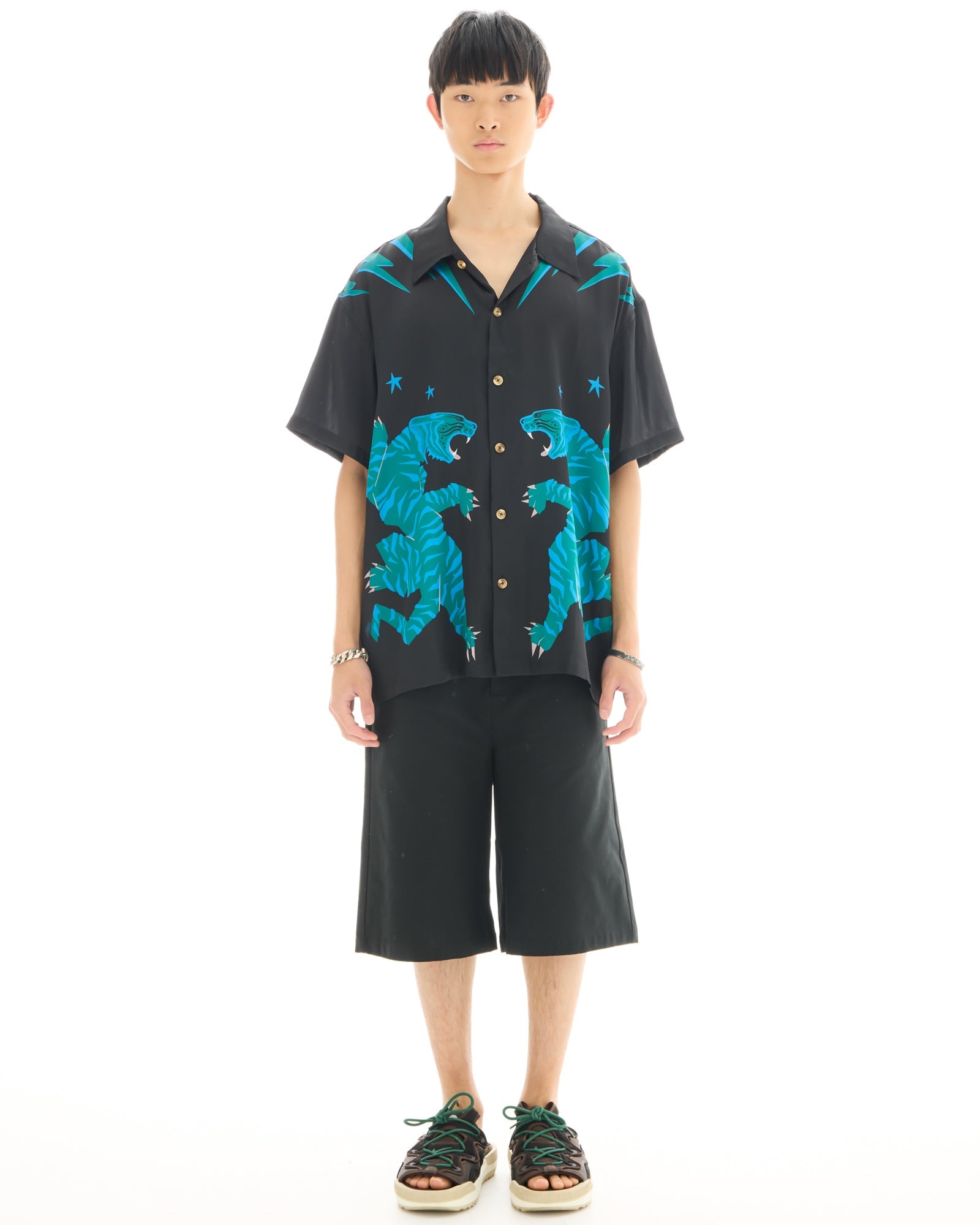 Osaka Tiger Silk Shirt by THE TALES - side view