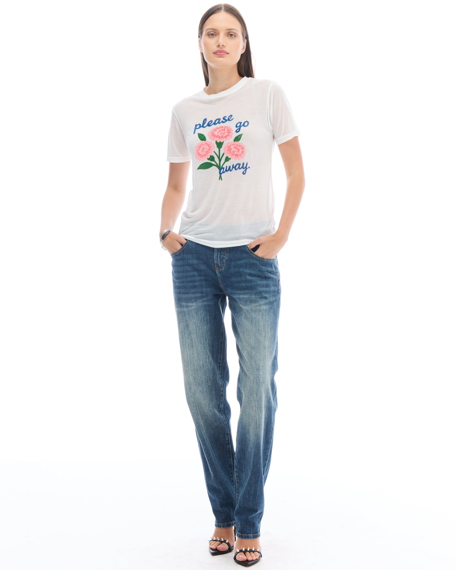 Please Go Away Fitted Tencel Tee