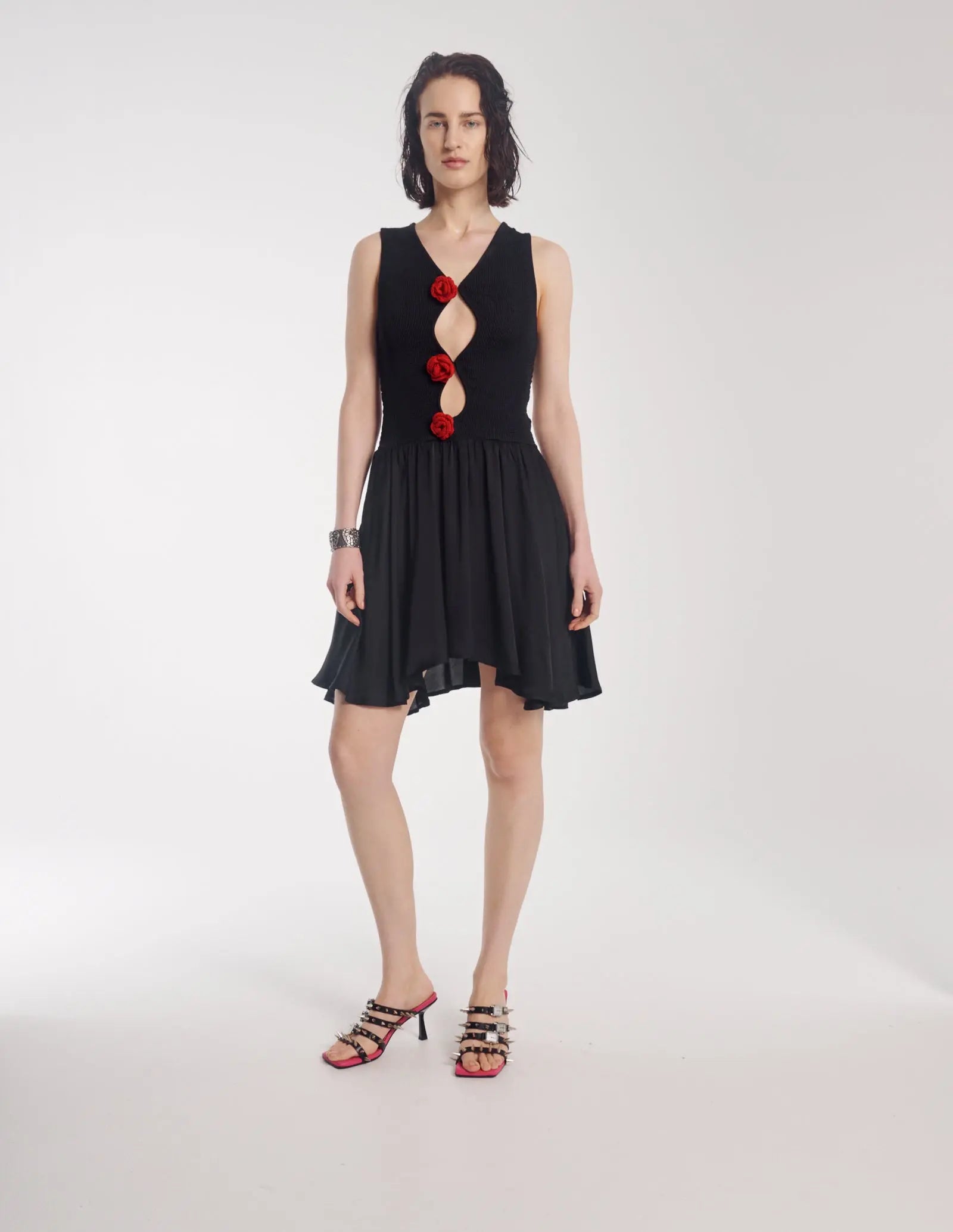 Couture Rose Vixen Satin Dress by THE TALES - front view