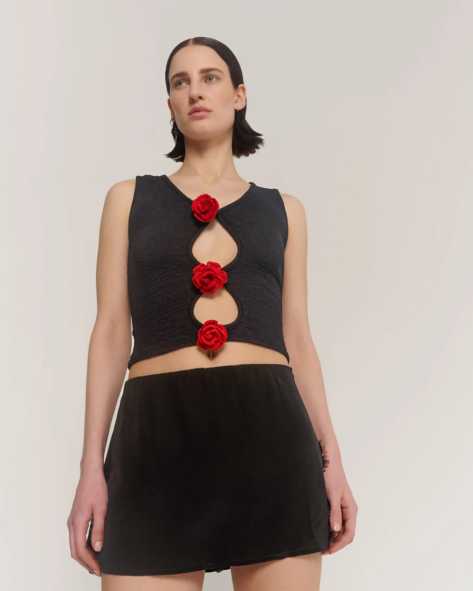 Couture Rose Keyhole Top by THE TALES - front view