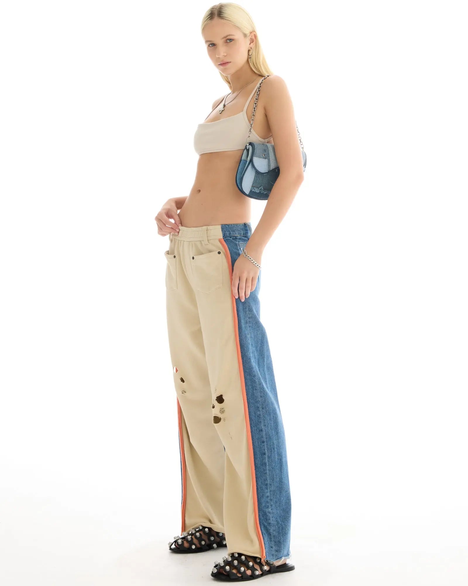 The Tales Denim Patched Sweat Jeans by THE TALES - side view