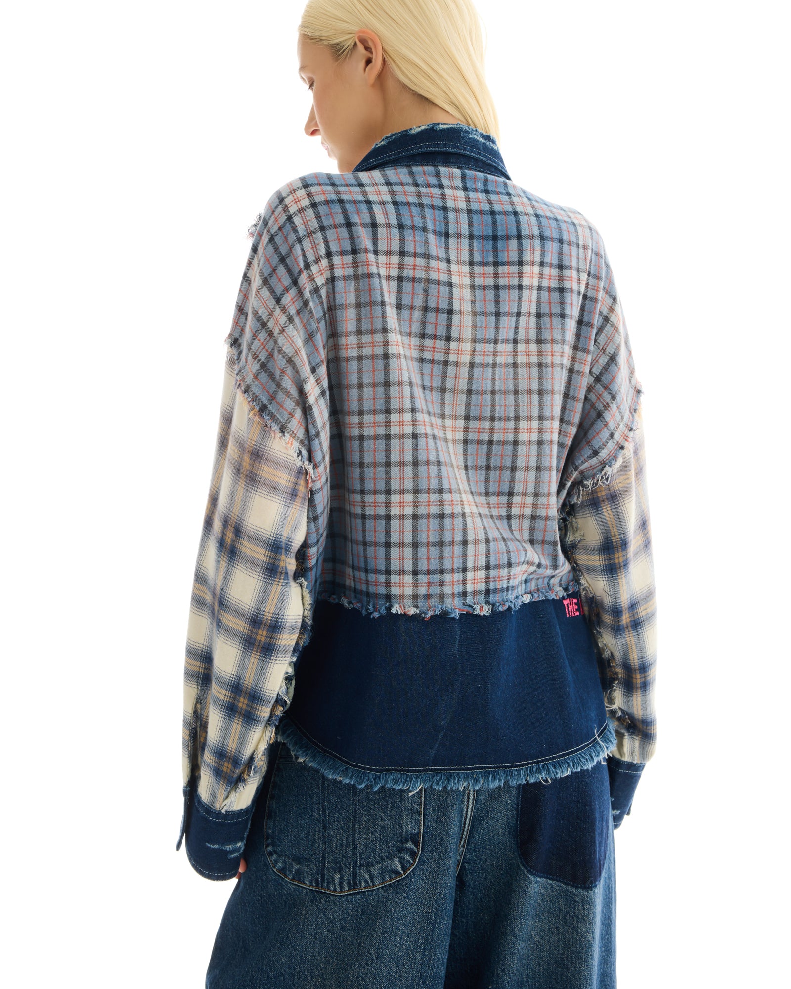 Mixed Flannel And Denim Shirt THE TALES