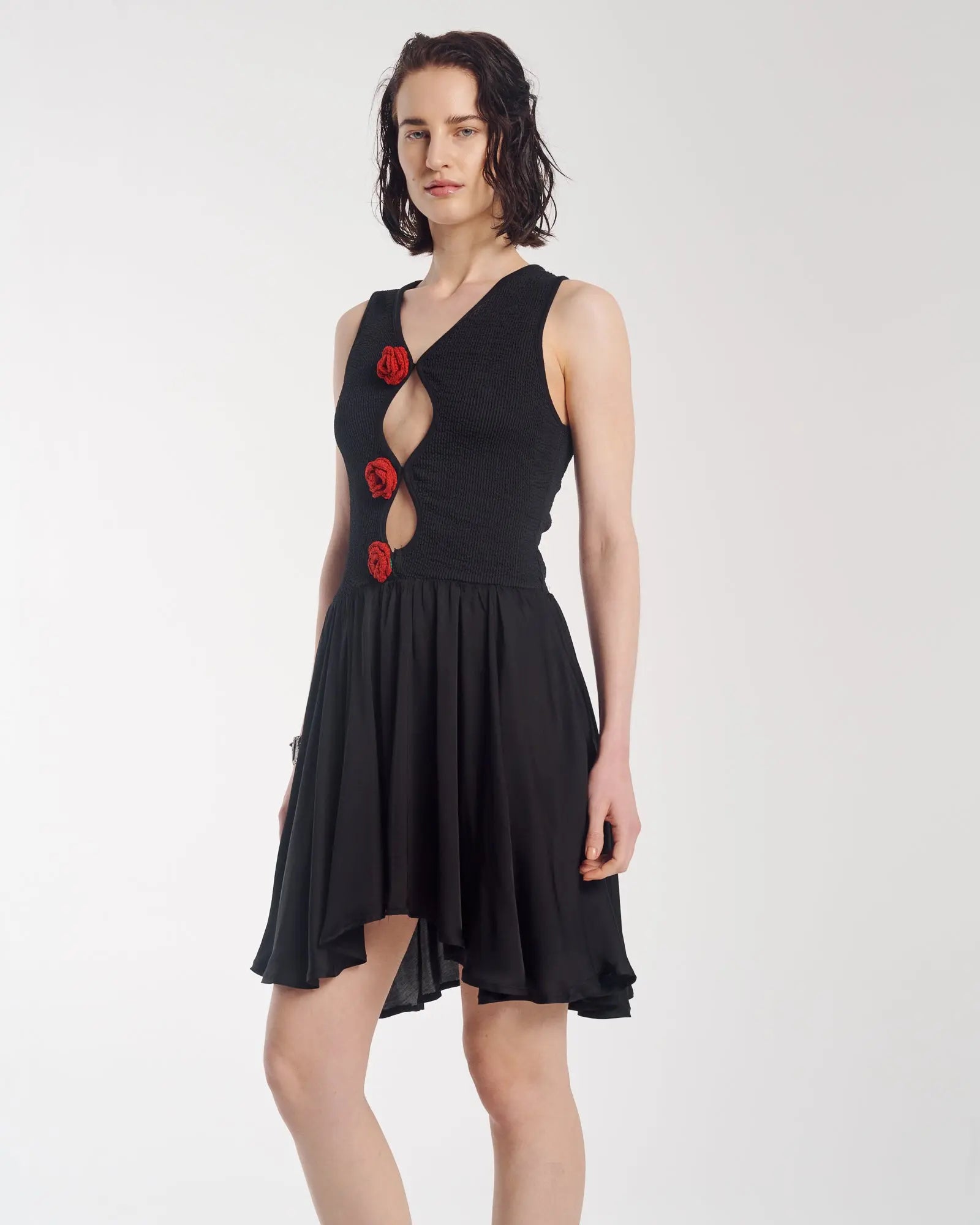 Couture Rose Vixen Satin Dress by THE TALES - side view