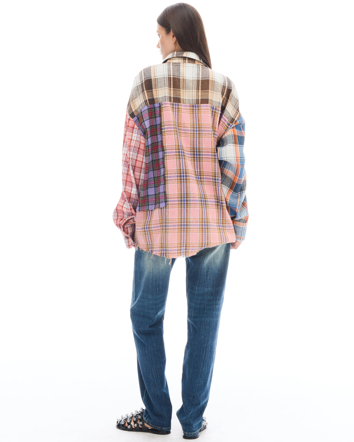Patchwork Check Flannel Shirt