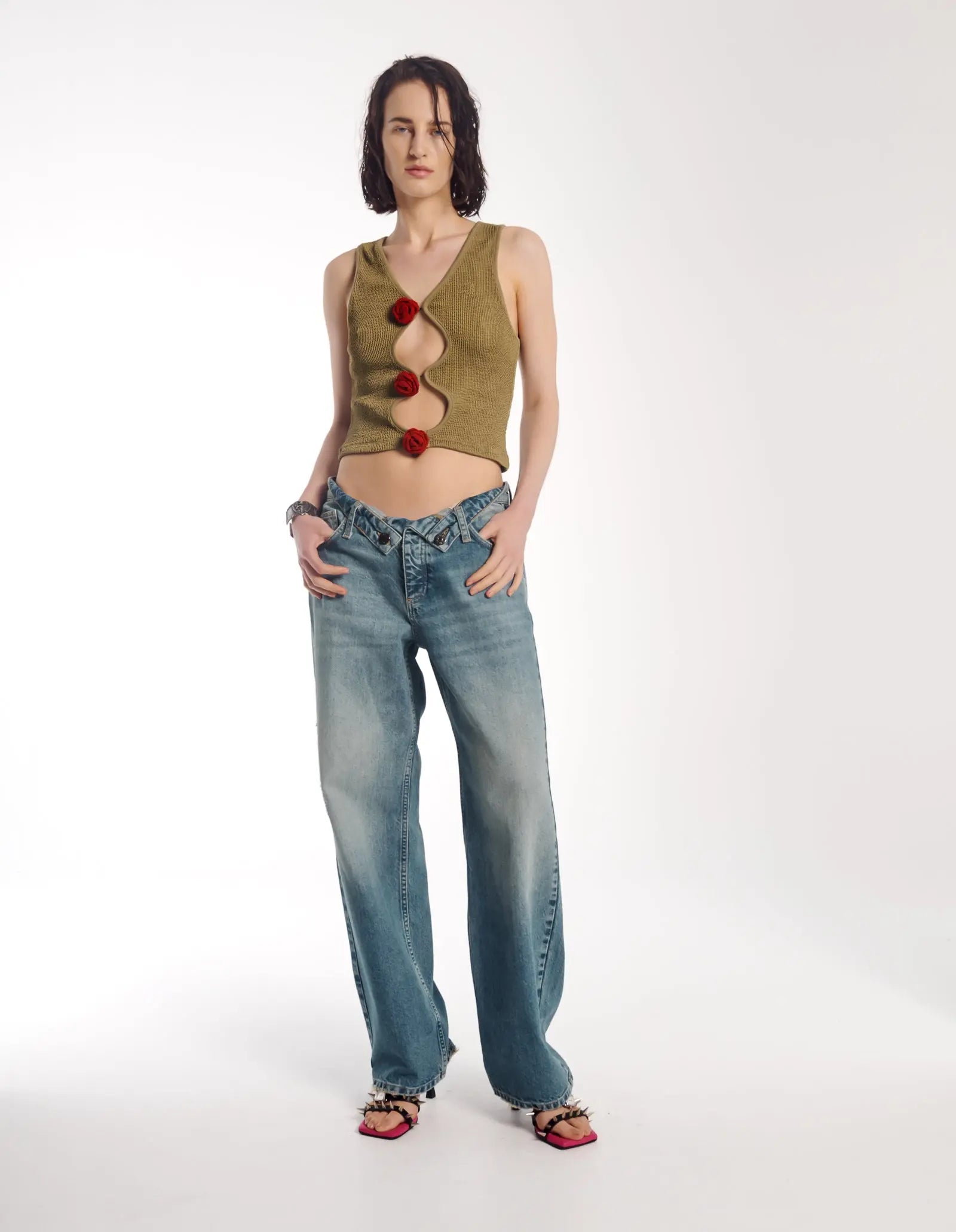 Couture Rose Keyhole Top by THE TALES - side view