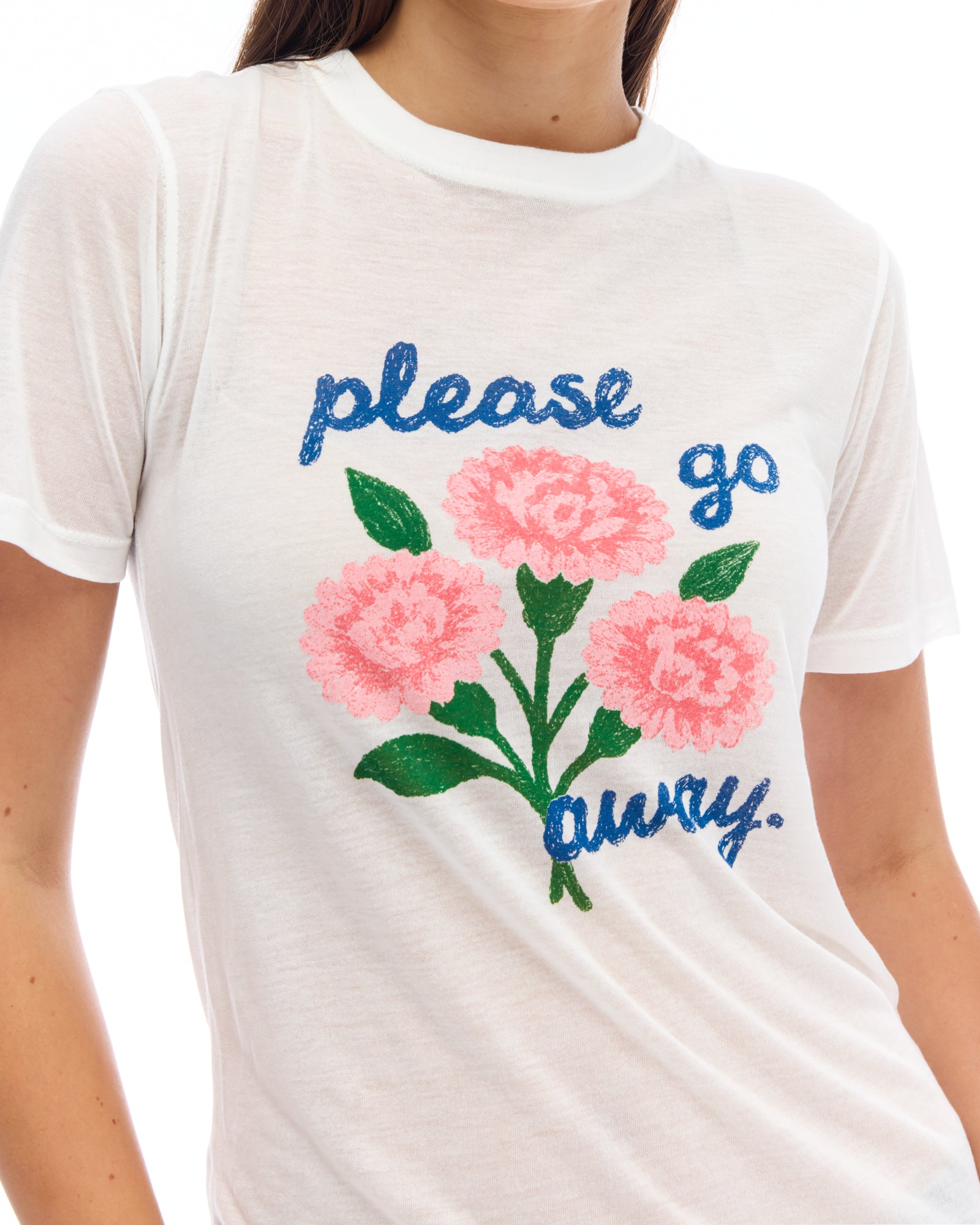 Please Go Away Fitted Tencel Tee