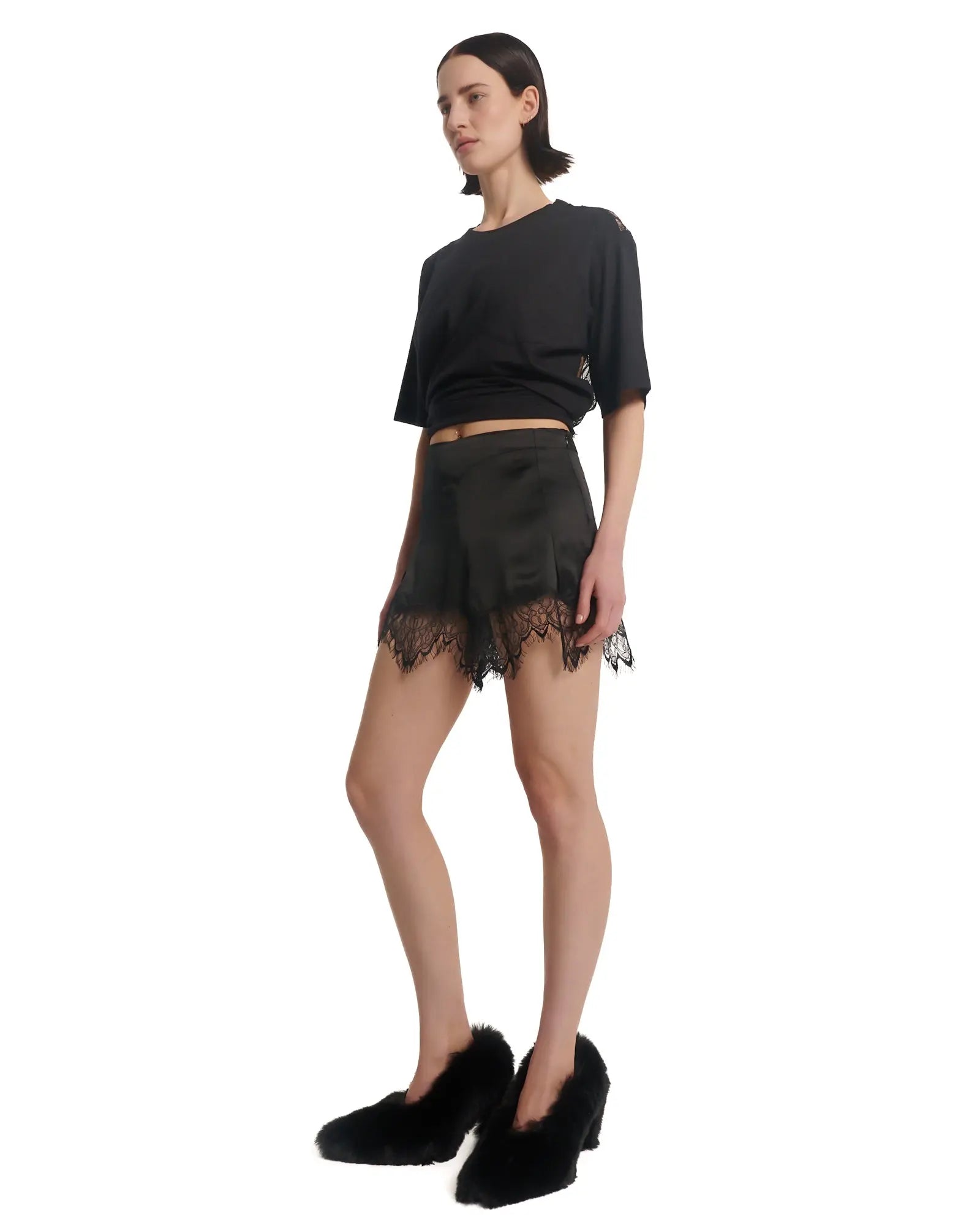 Silk Lace Pixie Shorts by THE TALES - back view