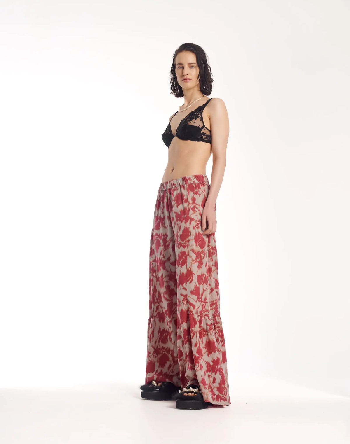 Italian Rose Crepe Florence Pants by THE TALES - back view