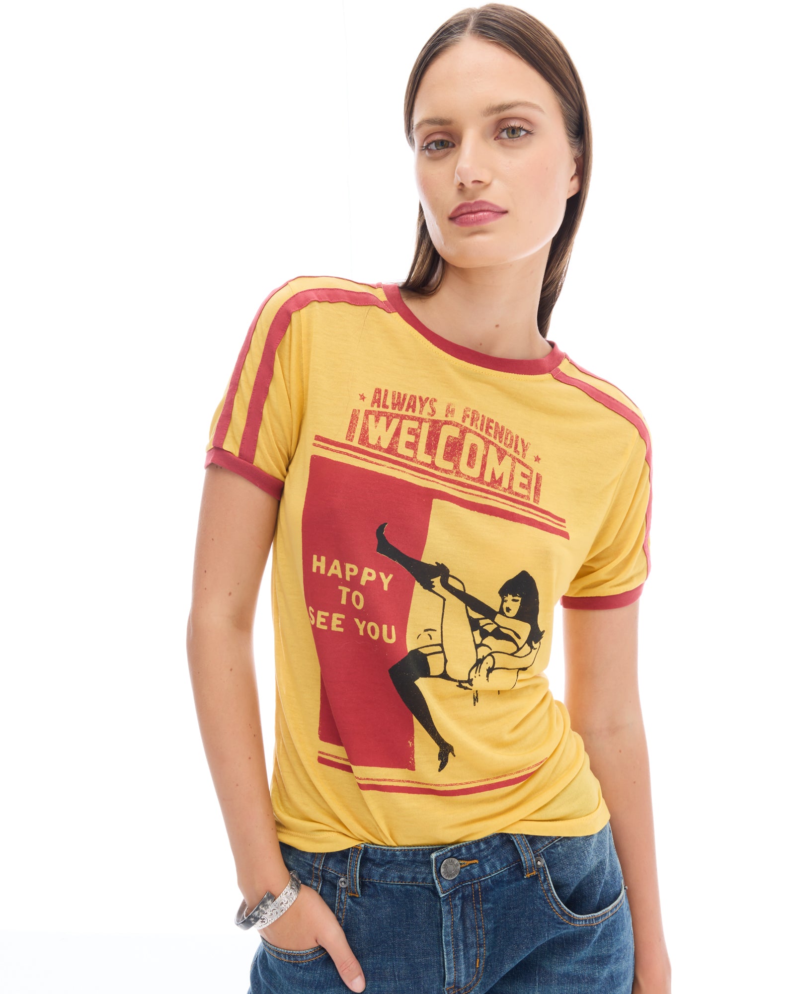 Happy To See You Retro Sports Tee