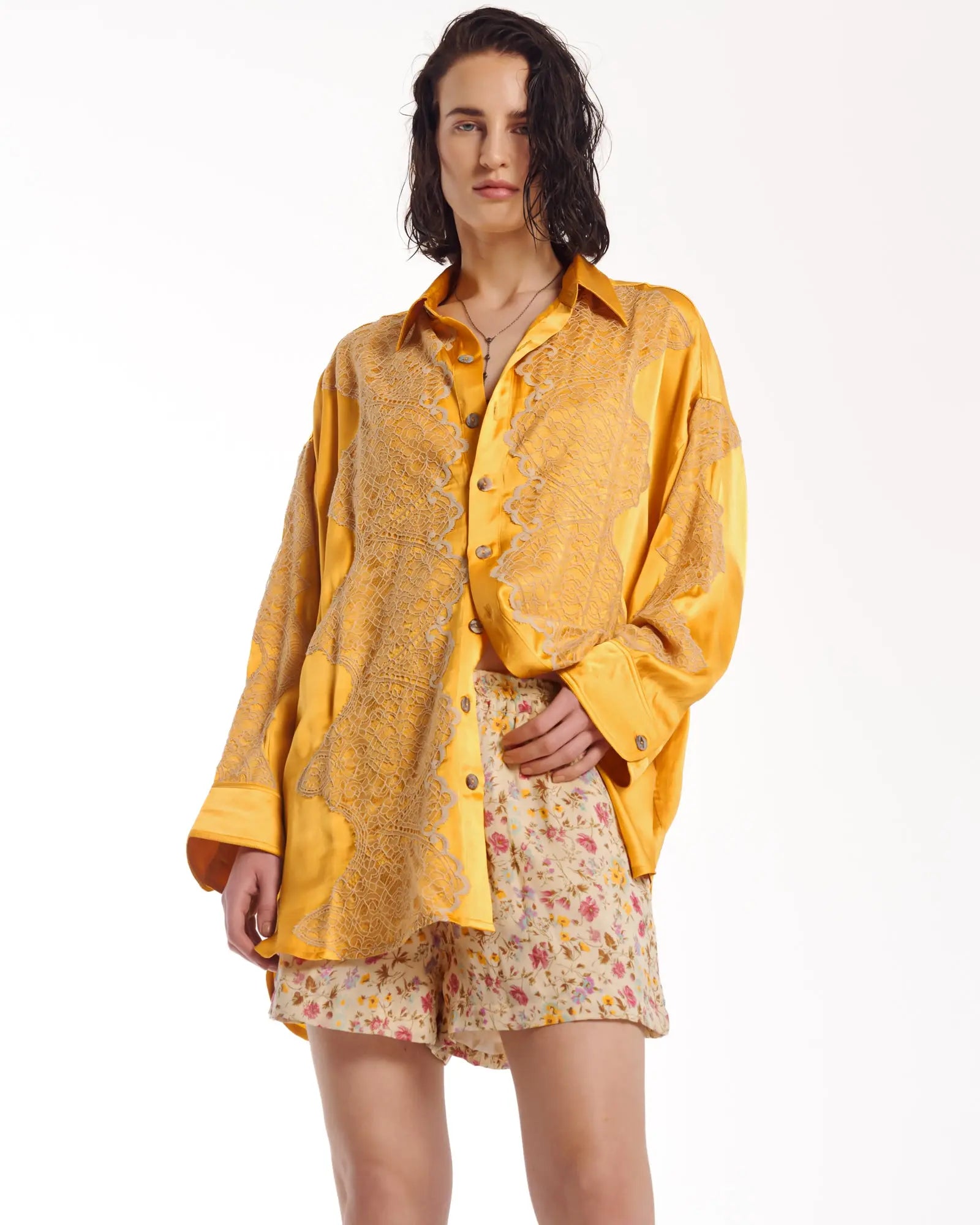 Florence Bloom Crepe Shorts by THE TALES - back view