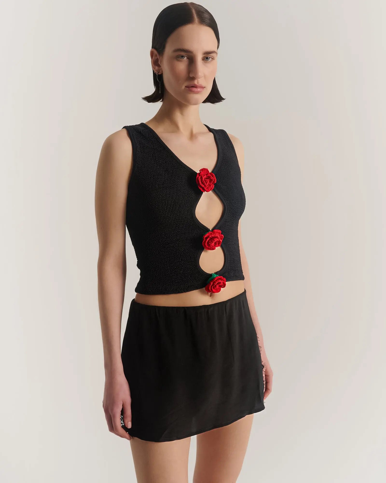 Couture Rose Keyhole Top by THE TALES - detail view