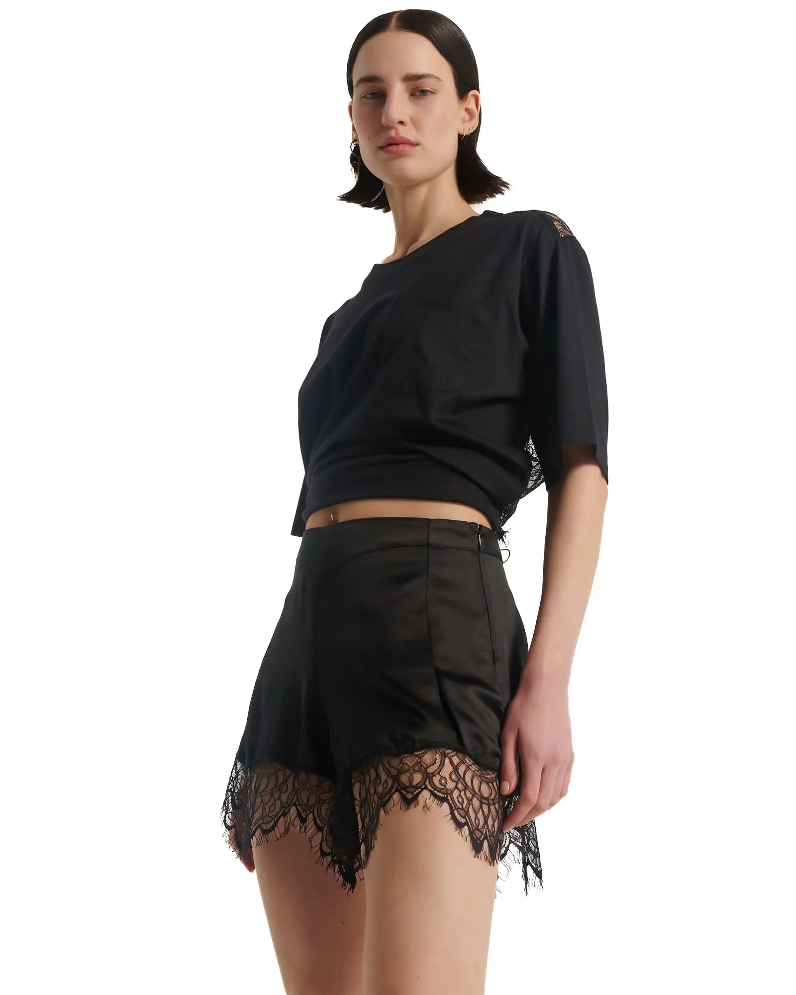 Silk Lace Pixie Shorts by THE TALES - detail view