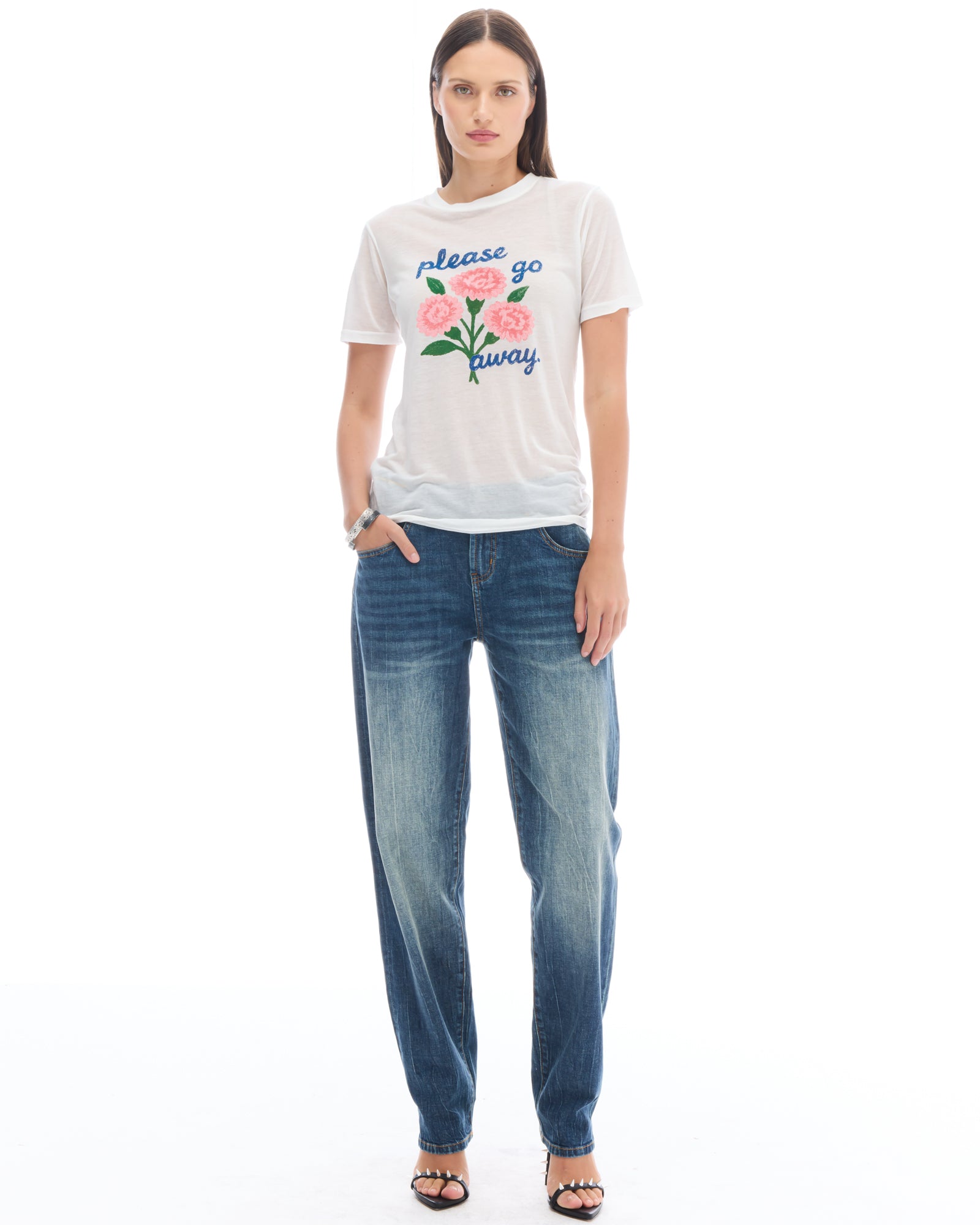 Please Go Away Fitted Tencel Tee