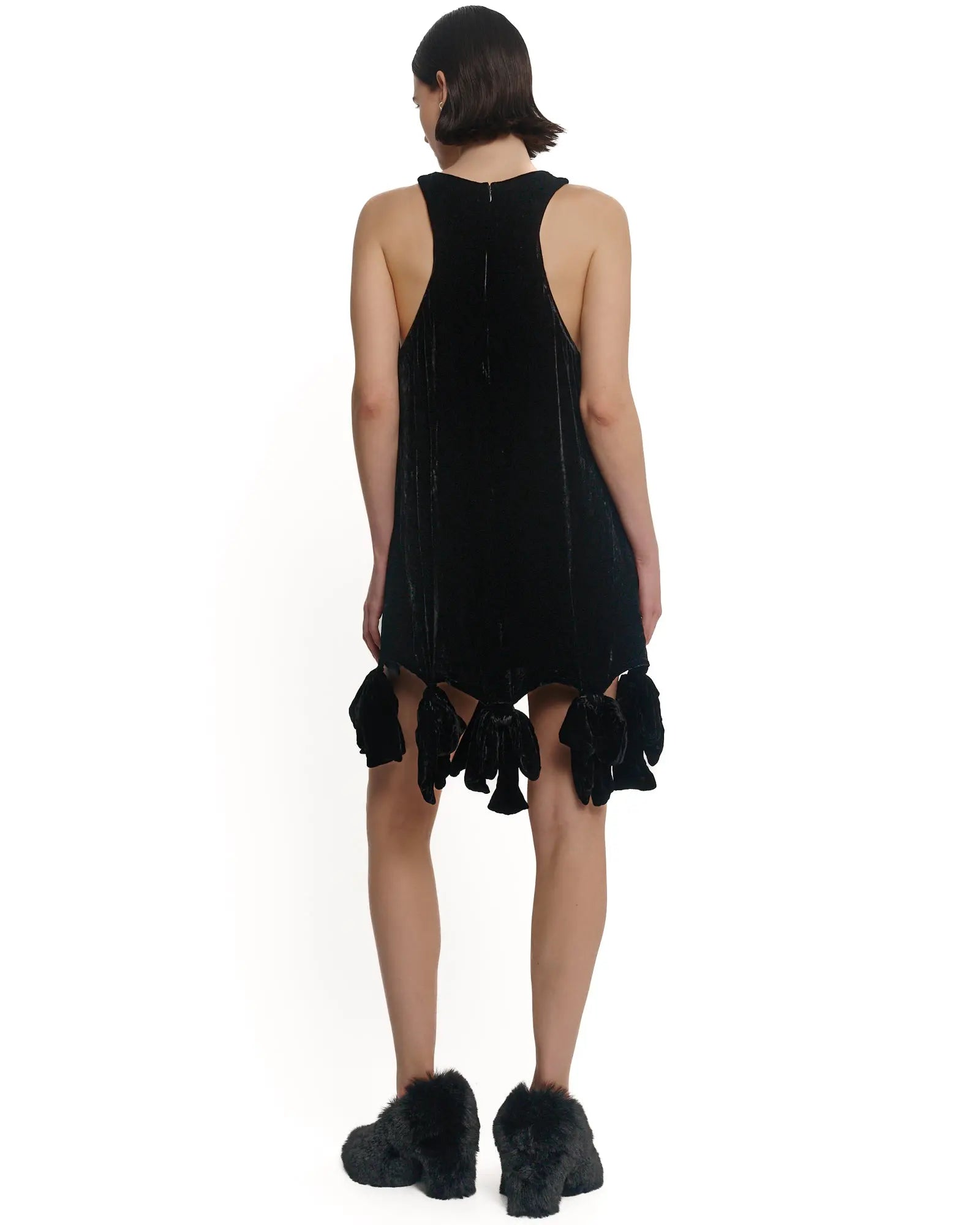 Silk Velvet Party Bow Mini Dress by THE TALES - product photo