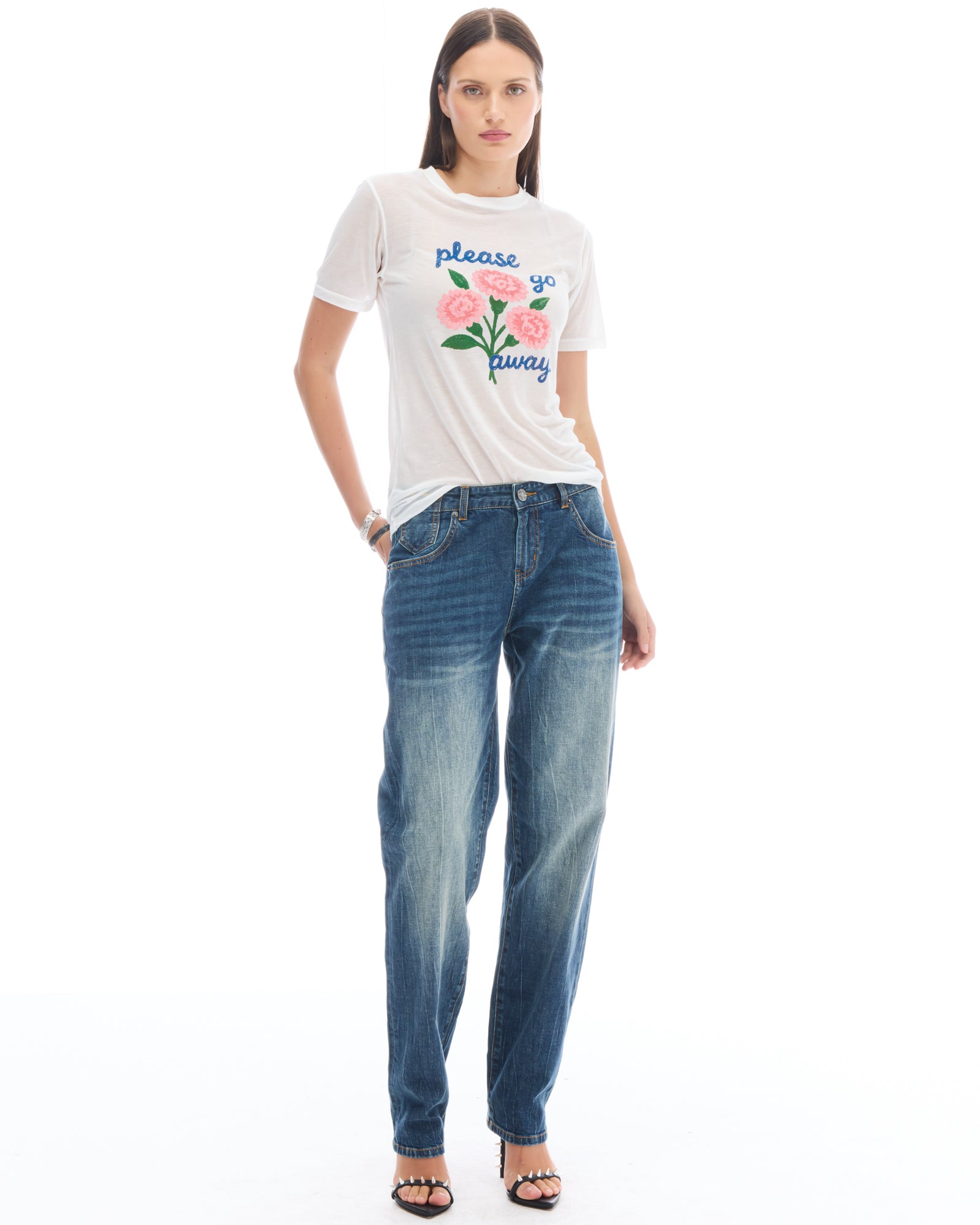 Please Go Away Fitted Tencel Tee