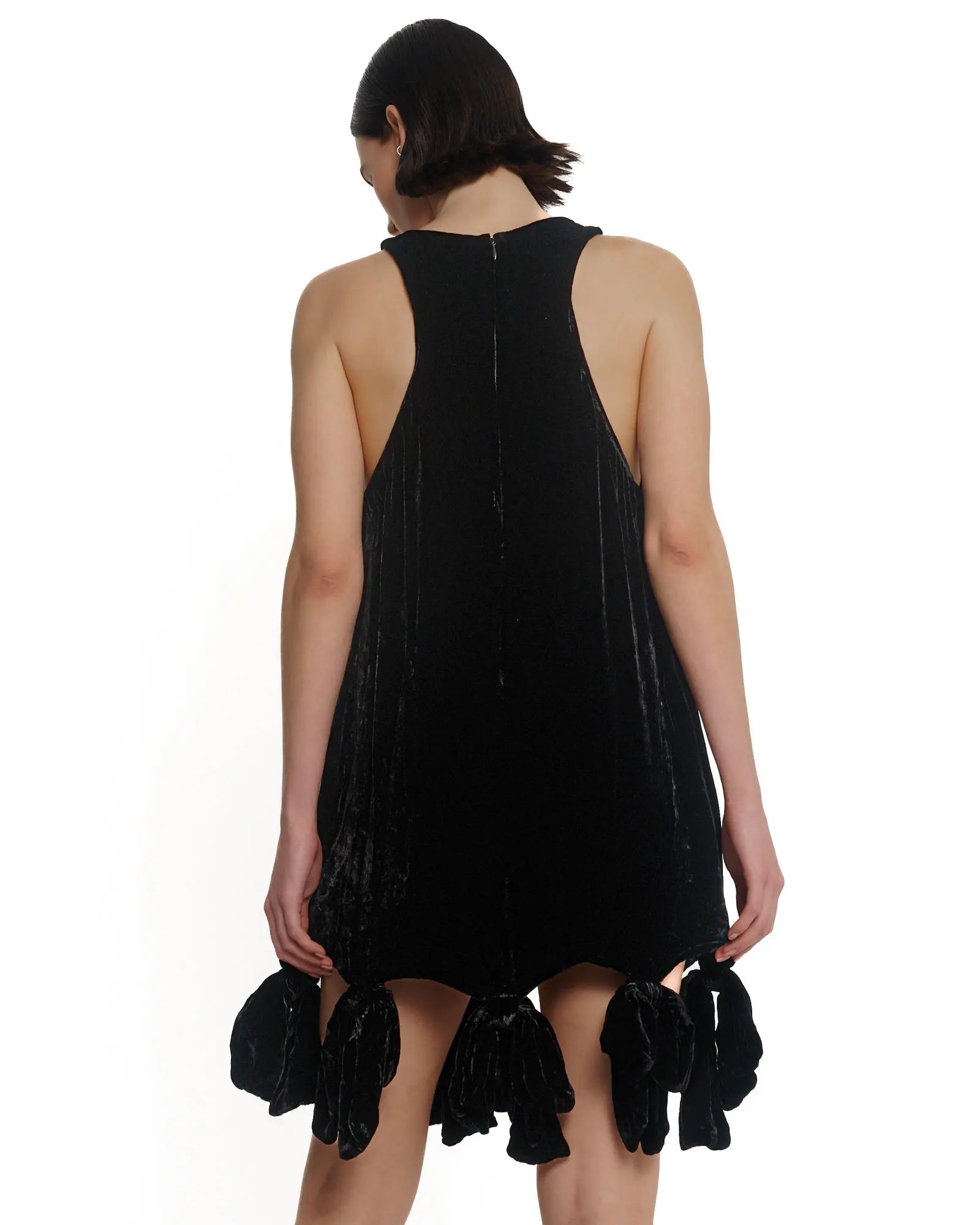 Silk Velvet Party Bow Mini Dress by THE TALES - product photo