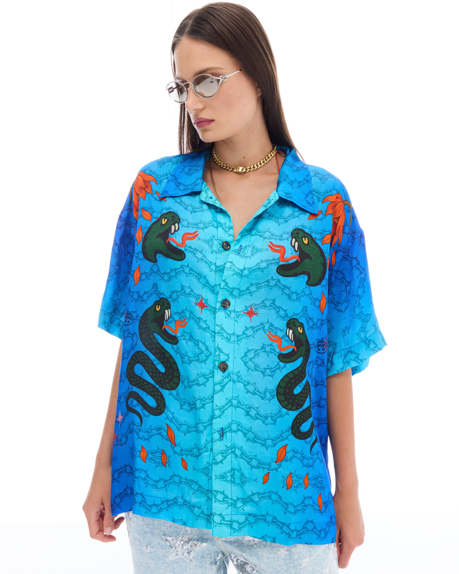 Snake Chain Oversized Shirt