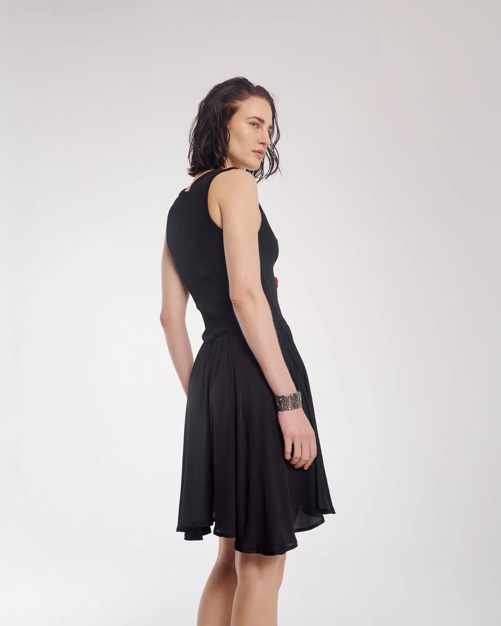 Couture Rose Vixen Satin Dress by THE TALES - close-up detail