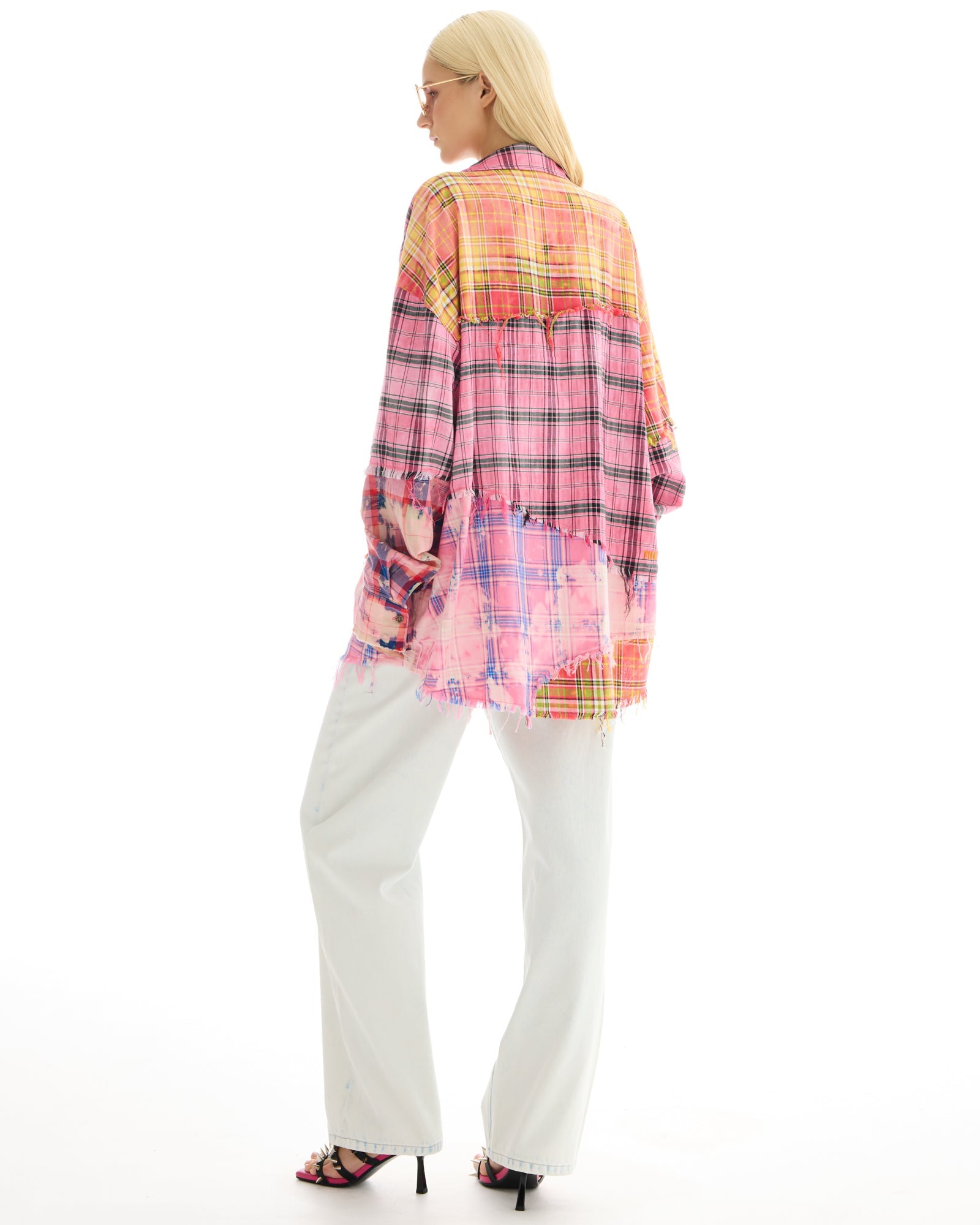 Reworked And Destroyed Mixed Check Shirt by THE TALES - product photo