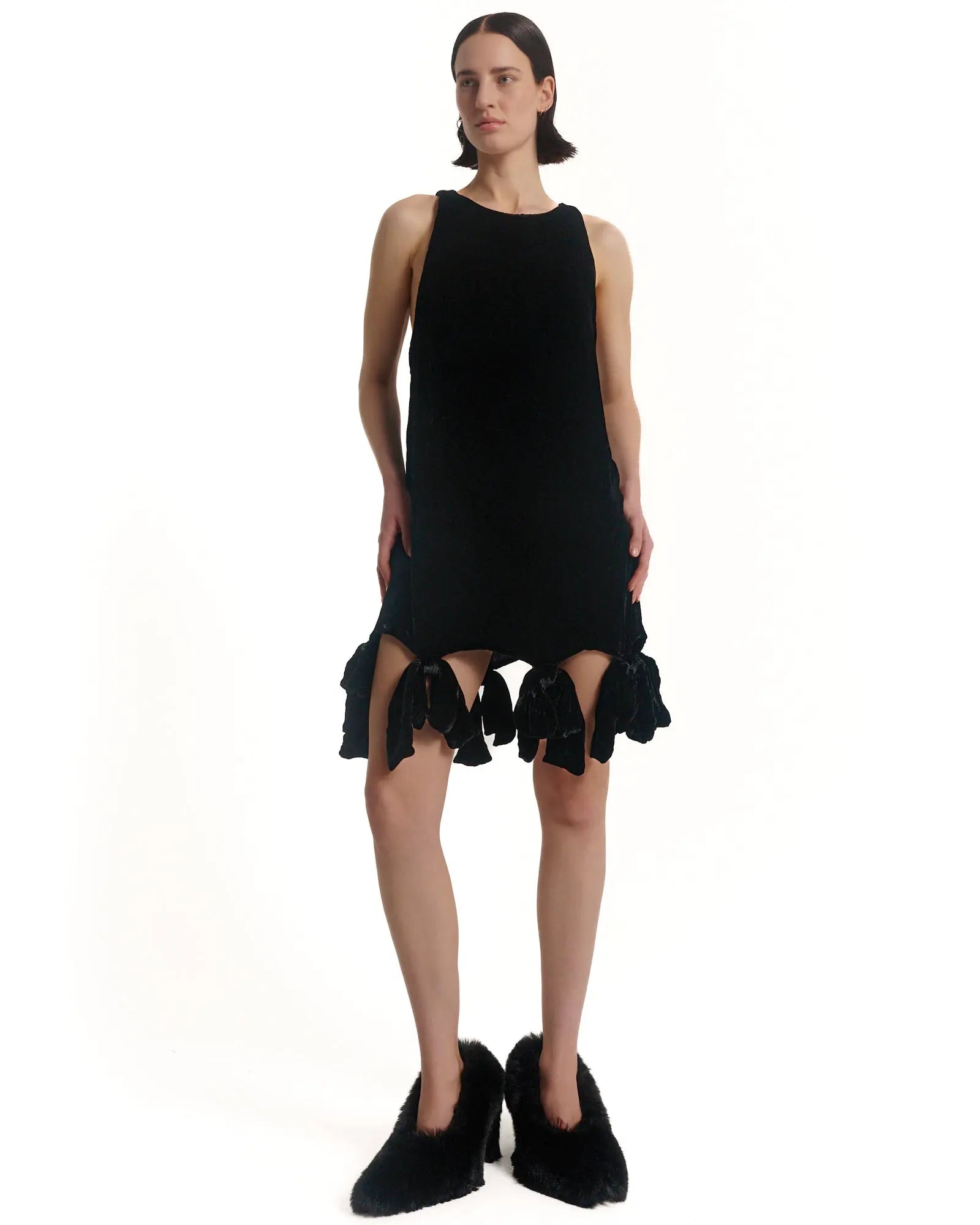 Silk Velvet Party Bow Mini Dress by THE TALES - product photo