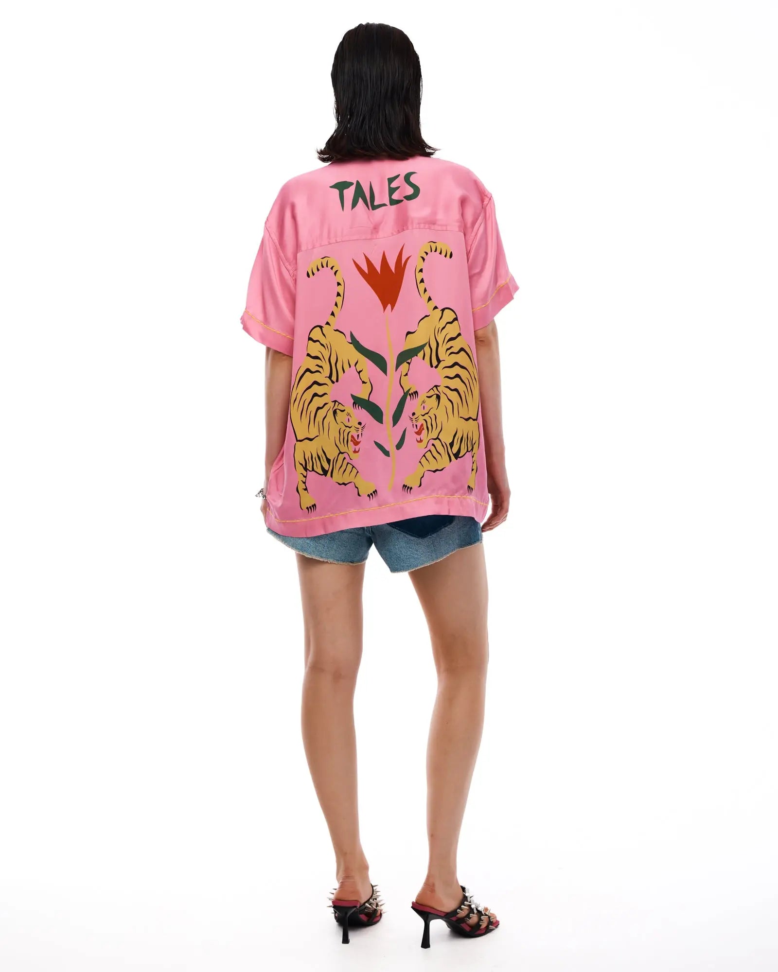 Crouching Tiger Washed Silk Shirt by THE TALES - back view