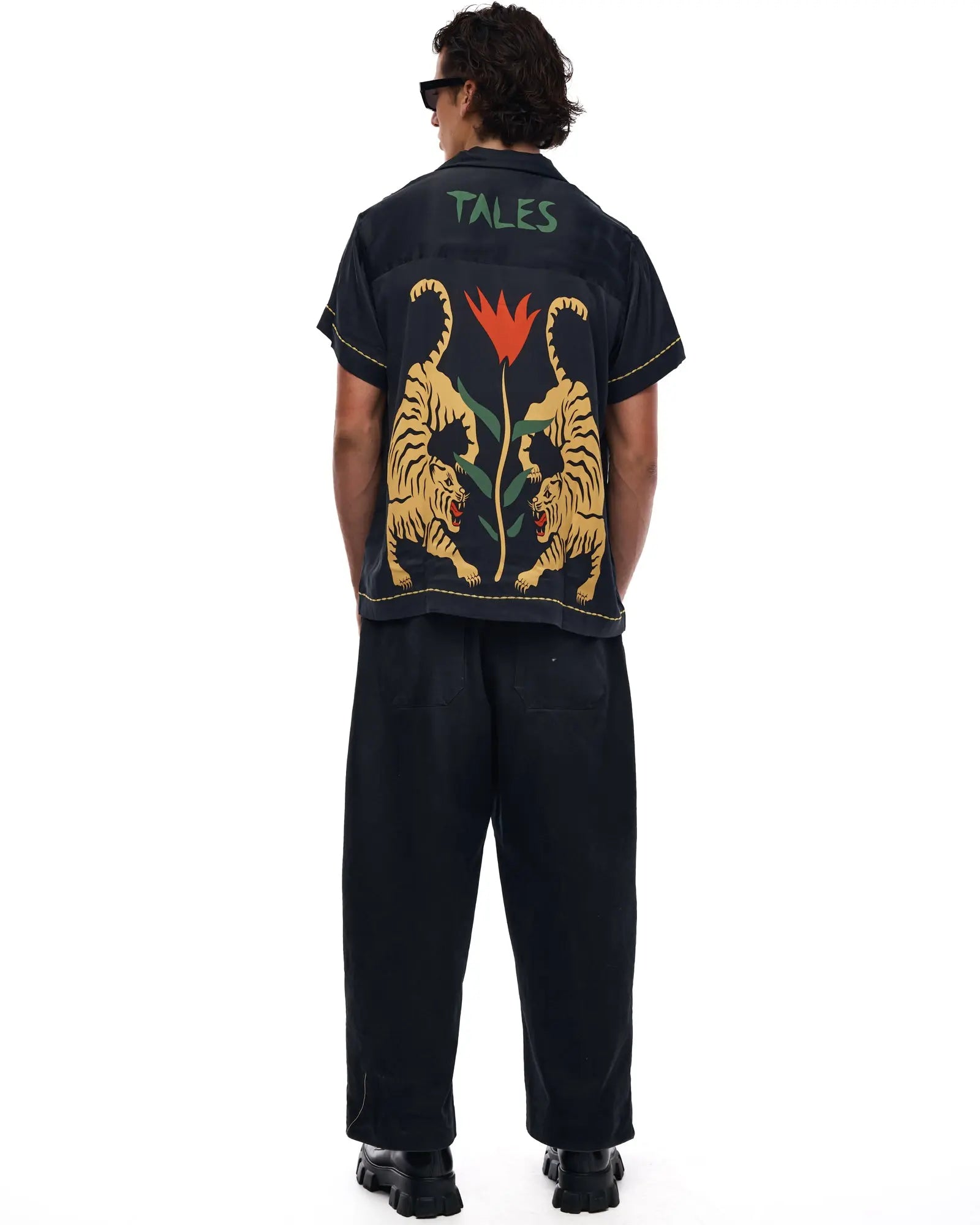 Crouching Tiger Silk Shirt by THE TALES - editorial shot