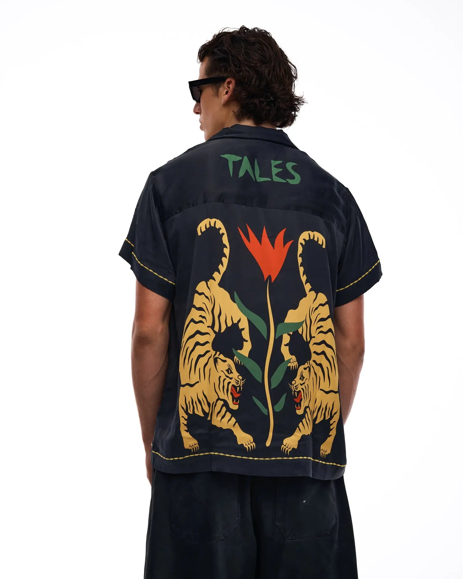Crouching Tiger Silk Shirt by THE TALES - editorial shot