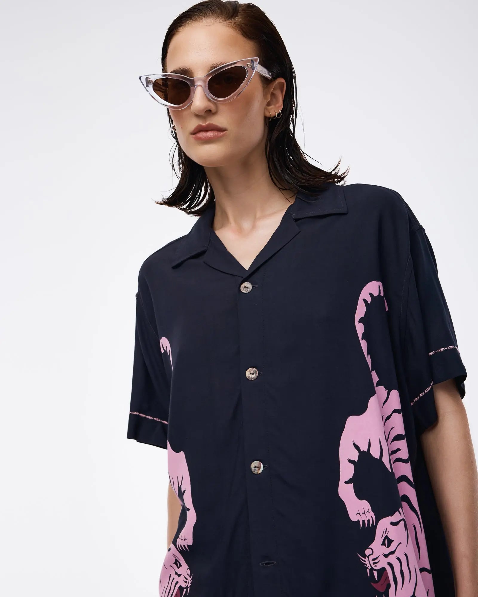 Crouching Tiger Camp Shirt by THE TALES - detail view